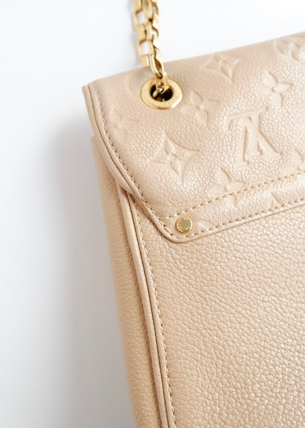 Authentic Preowned Louis Vuitton Cream Monogram Empreinte Leather St Germain MM Shoulder Bag