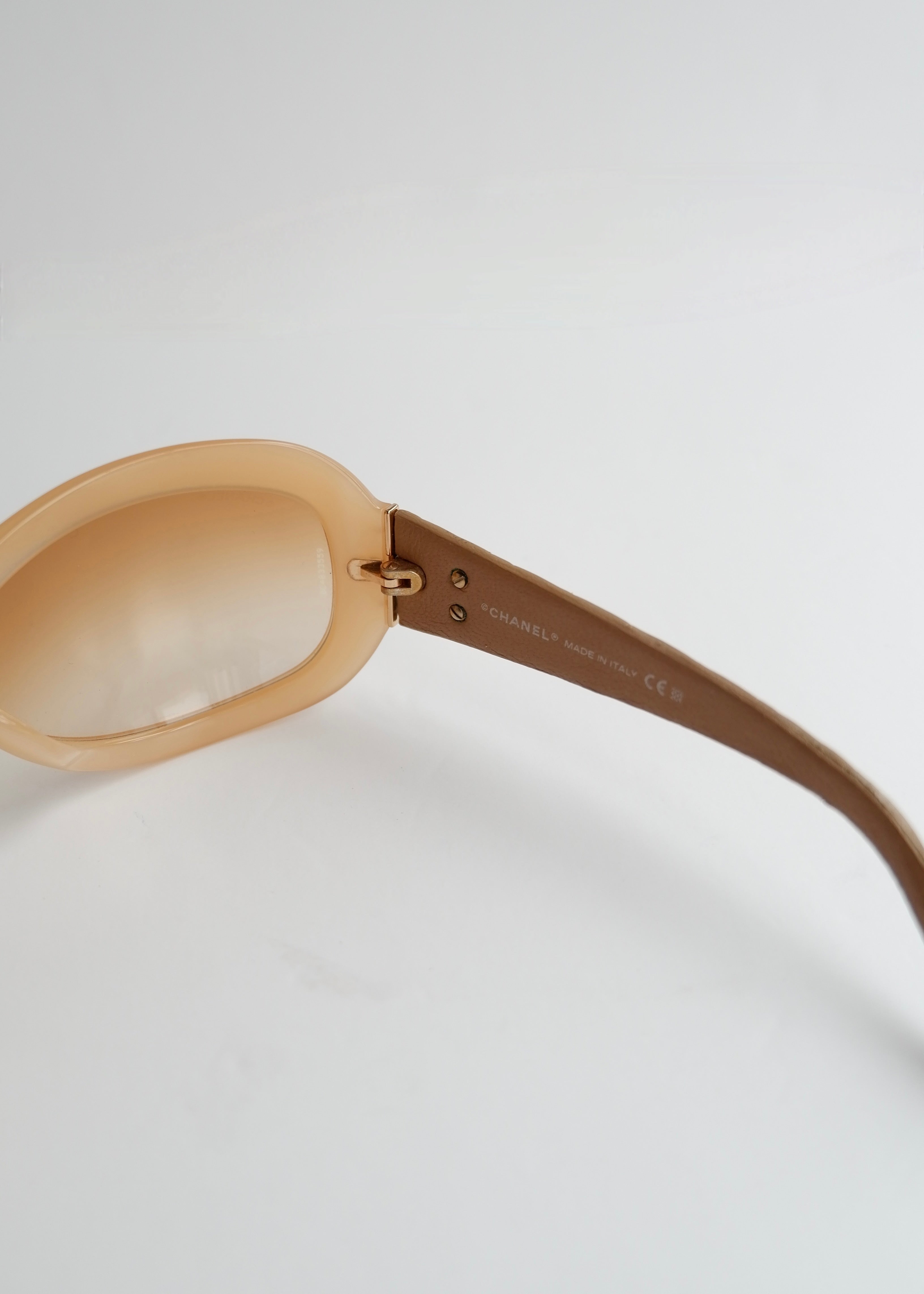 Authentic Preowned VIntage Chanel Beige Square Frame Sunglasses