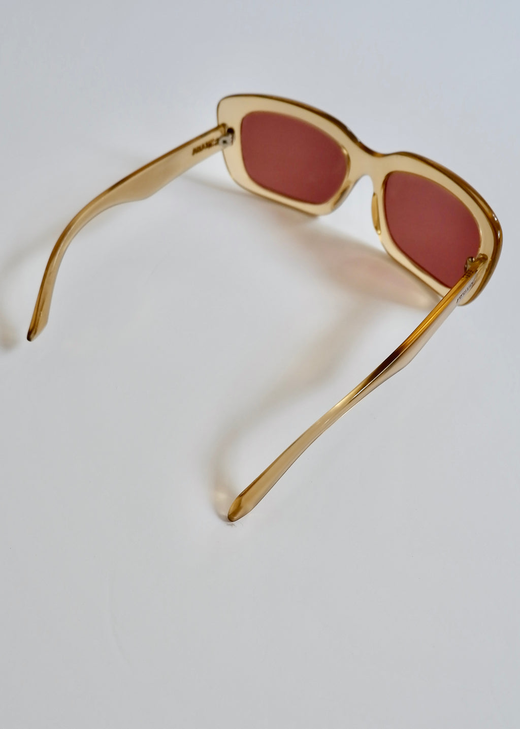 Authentiques lunettes de soleil à monture carrée marron Prada d'occasion