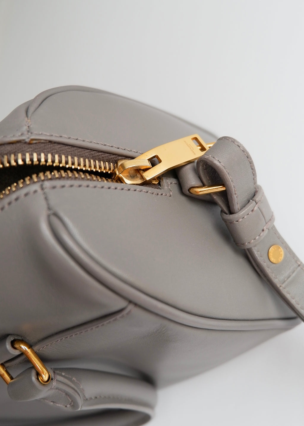 Authentic Preowned Saint Laurent Grey Leather Baby Two Way Duffle