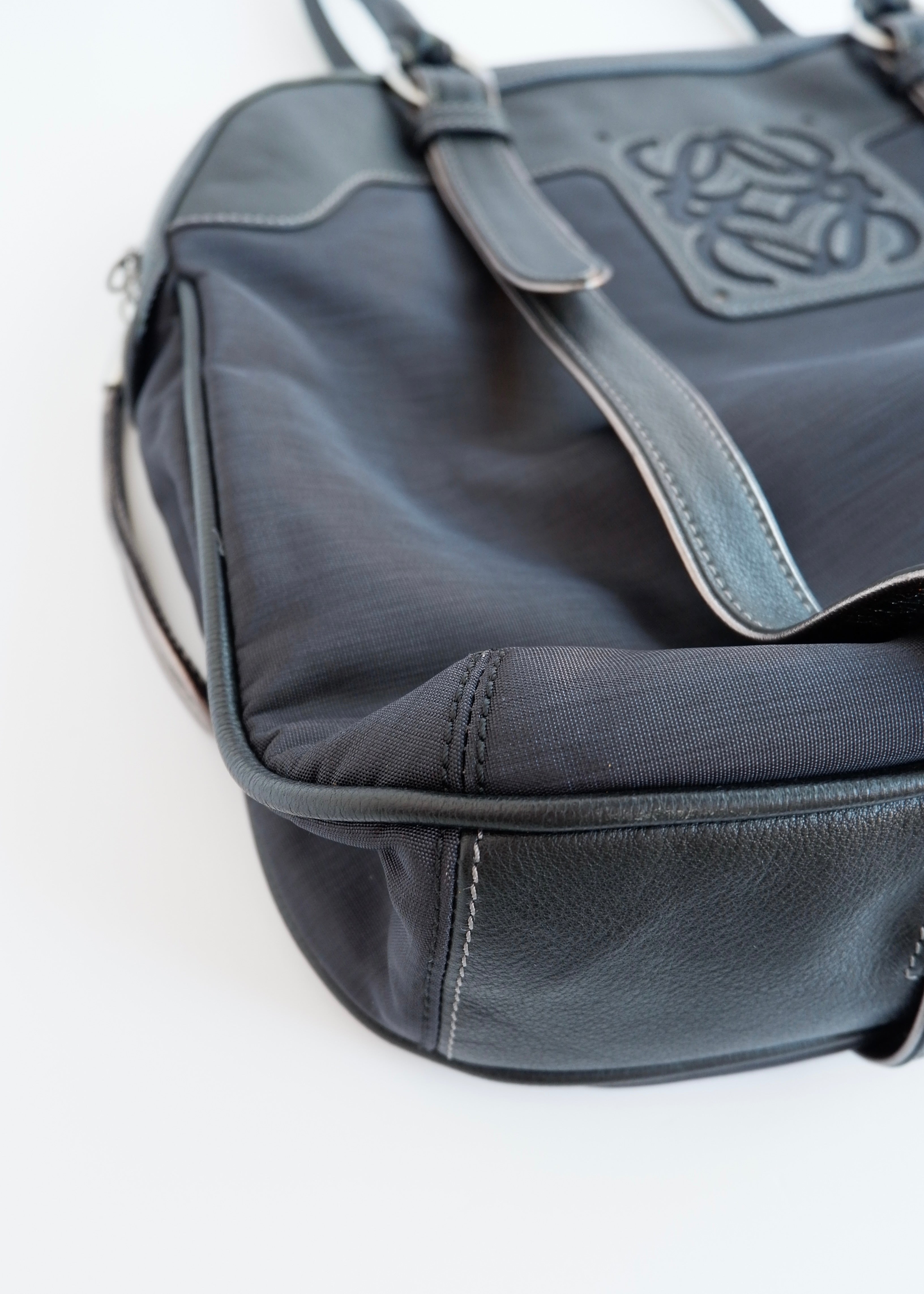 Authentic Preowned Loewe Navy/Black Nylon/Leather Shoulder Tote