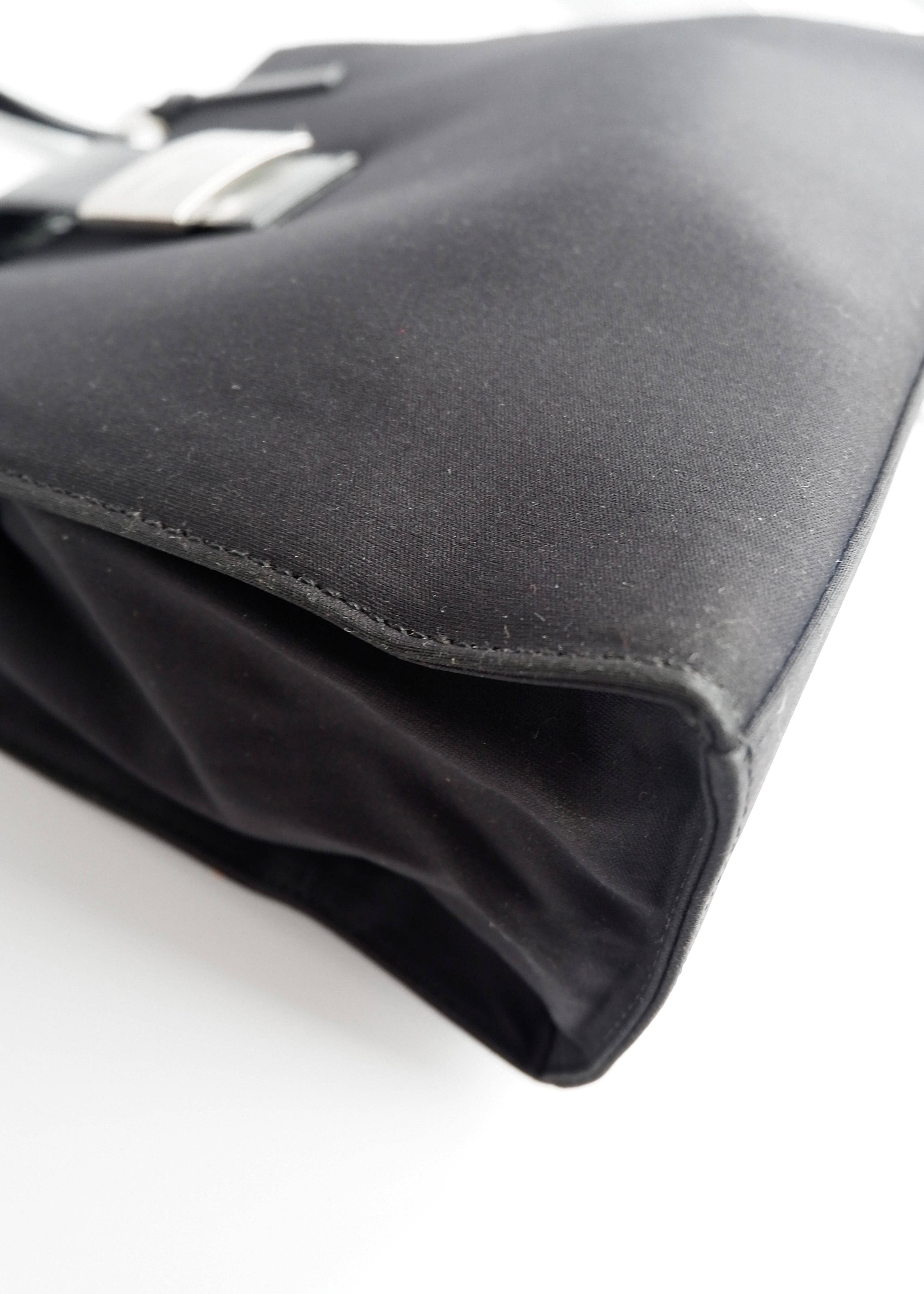 Authentic Preowned Fendi Black Fabric FF Logo Shoulder Bag