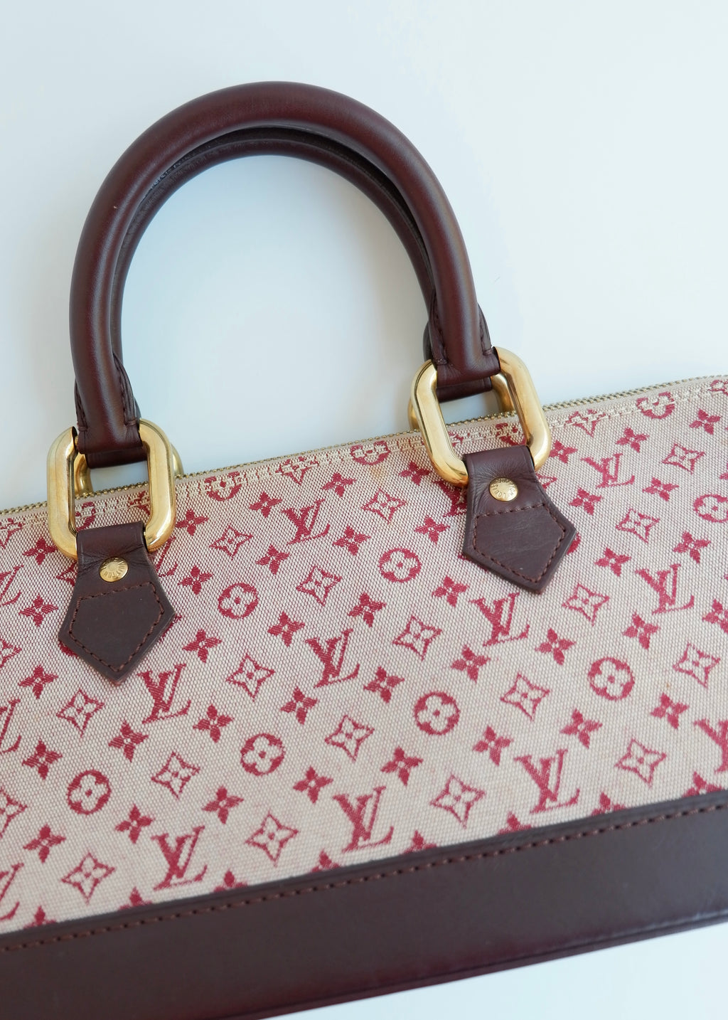 Authentic Preowned Louis Vuitton Burgundy Mini Lin Long Alma