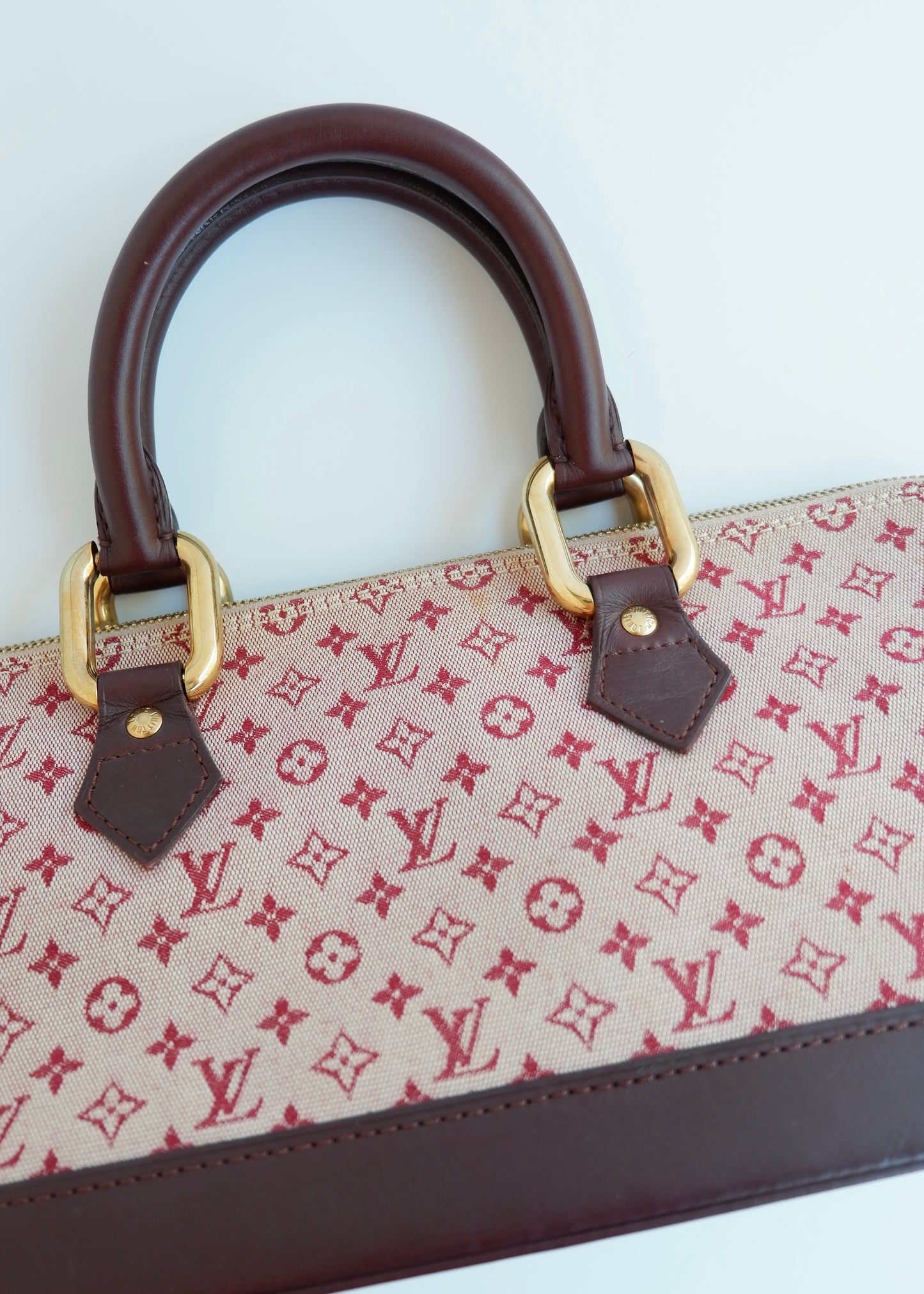 Authentic Preowned Louis Vuitton Burgundy Mini Lin Long Alma