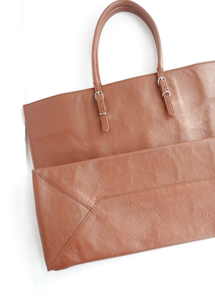 Authentic Preowned Balenciaga Brown Leather Large City Tote Bag
