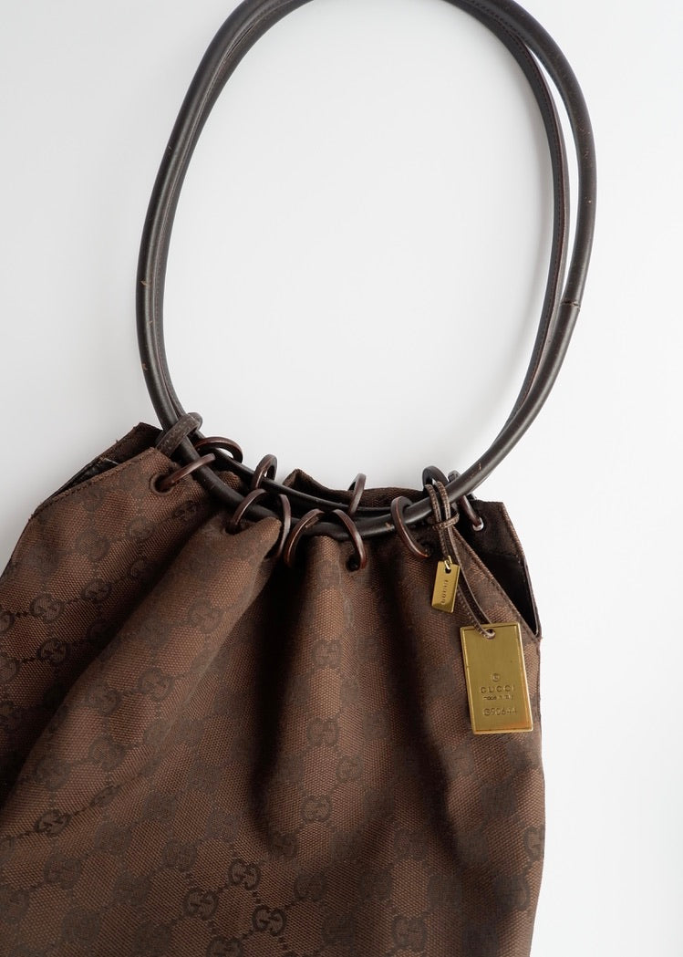 Authentic Preowned Gucci Brown GG Canvas Long Strap Shoulder Bag