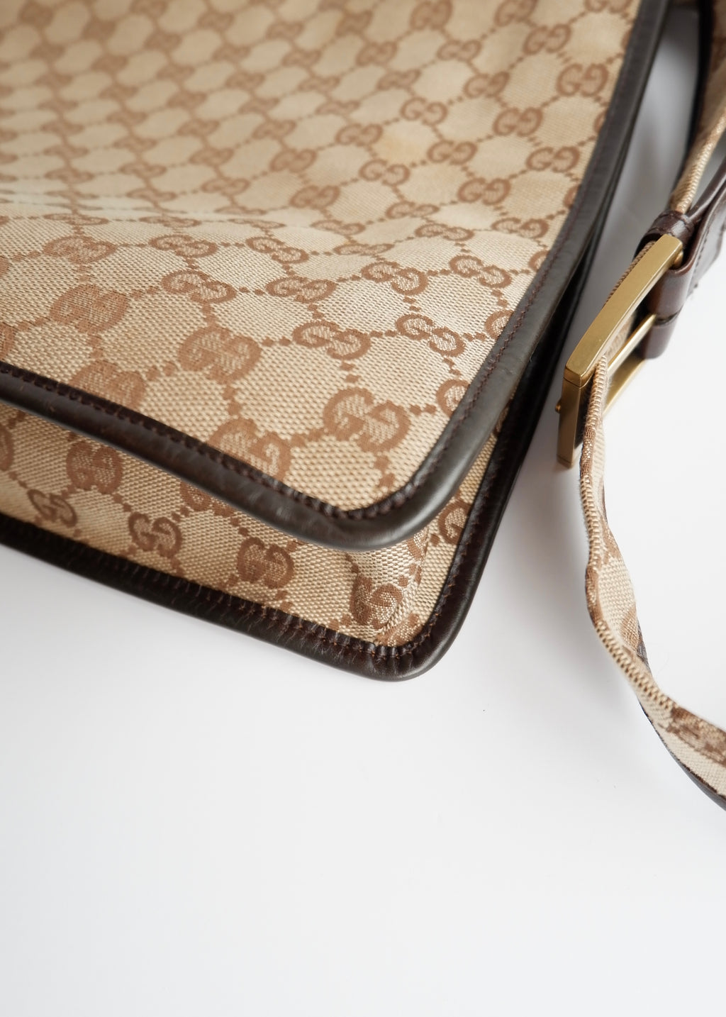 Authentic Preowned Gucci Brown GG Canvas Crossbody Bag