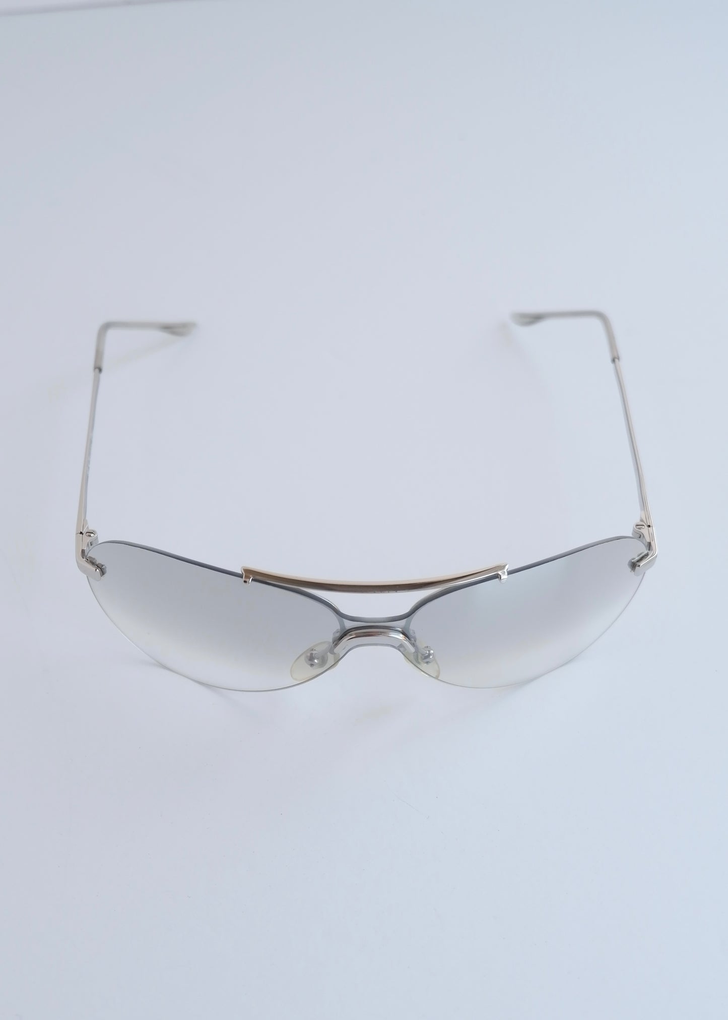 Authentic Preowned Dior Silver/Transparent Sheild Frame Sunglasses