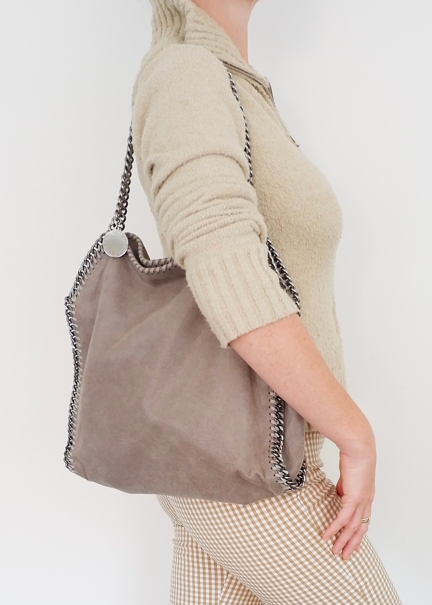 Sac à bandoulière Stella McCartney Falabella gris d'occasion authentique