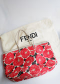 Authentic Preowned Fendi Red Floral Tote Bag