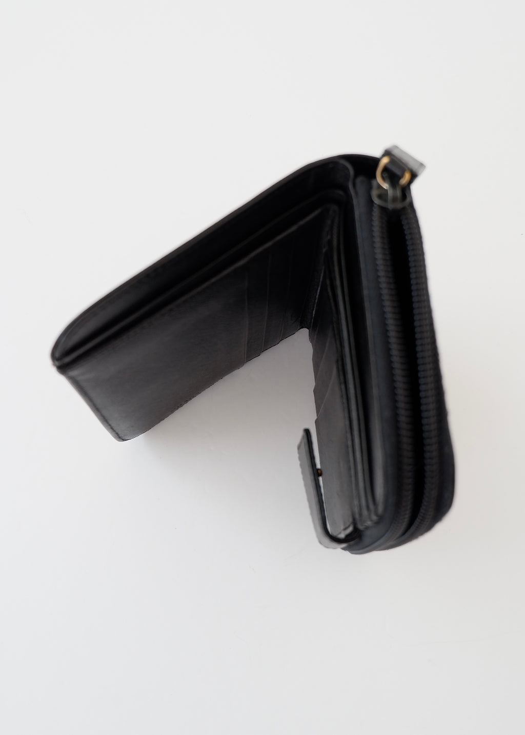 Authentic Preowned Prada Black Saffiano Leather Compact Zip Around Wallet