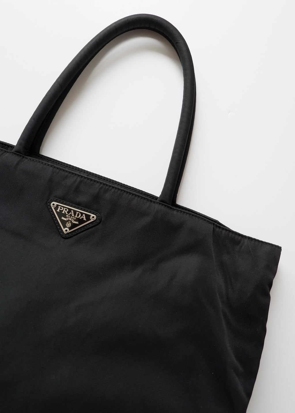 Authentic Prewned Prada Black Nylon Top Handle Handbag