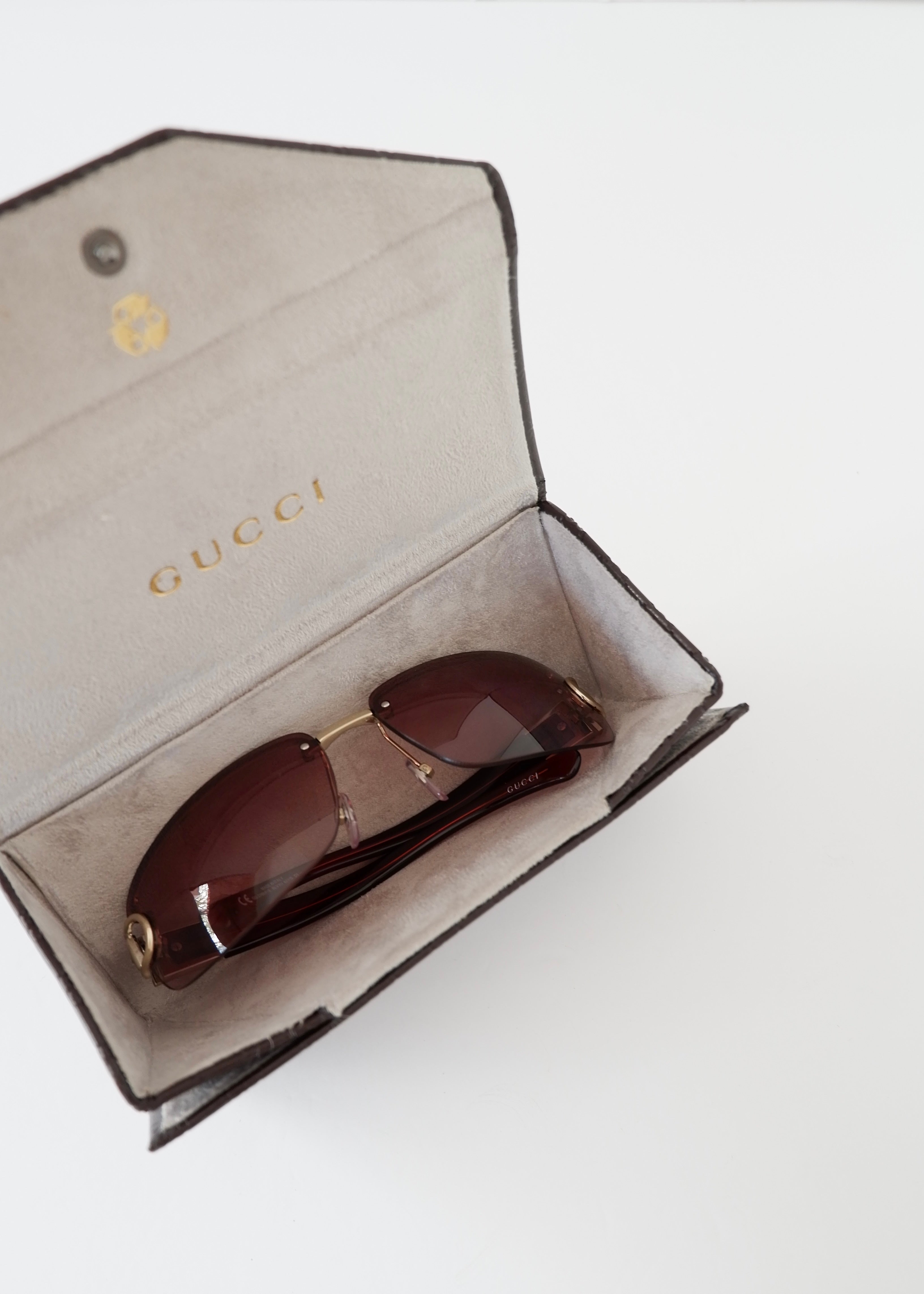 Authentic Preowned Gucci Burgundy Frameless Sunglasses