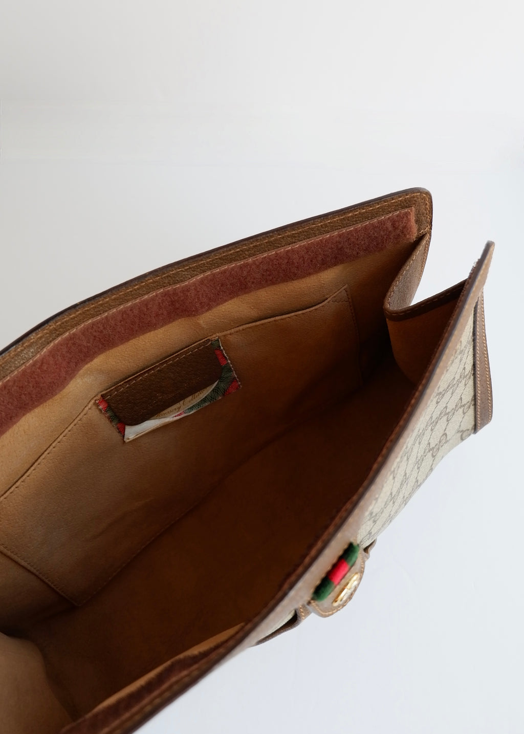 Preowned Vintage Gucci Brown GG Coated Canvas Clutch