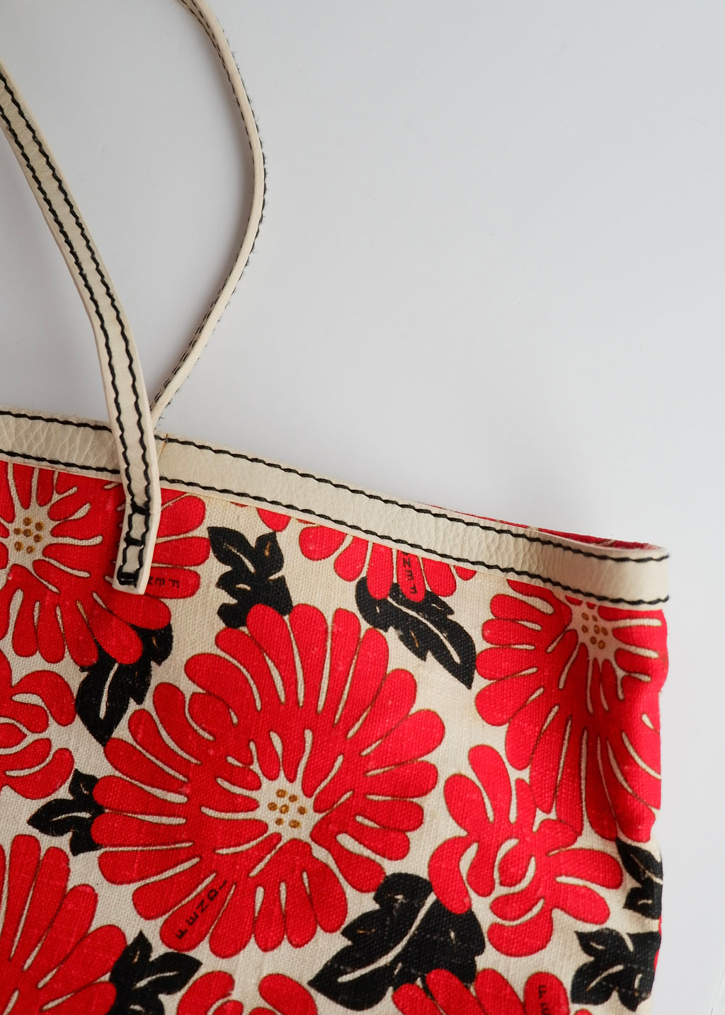 Authentic Preowned Fendi Red Floral Tote Bag