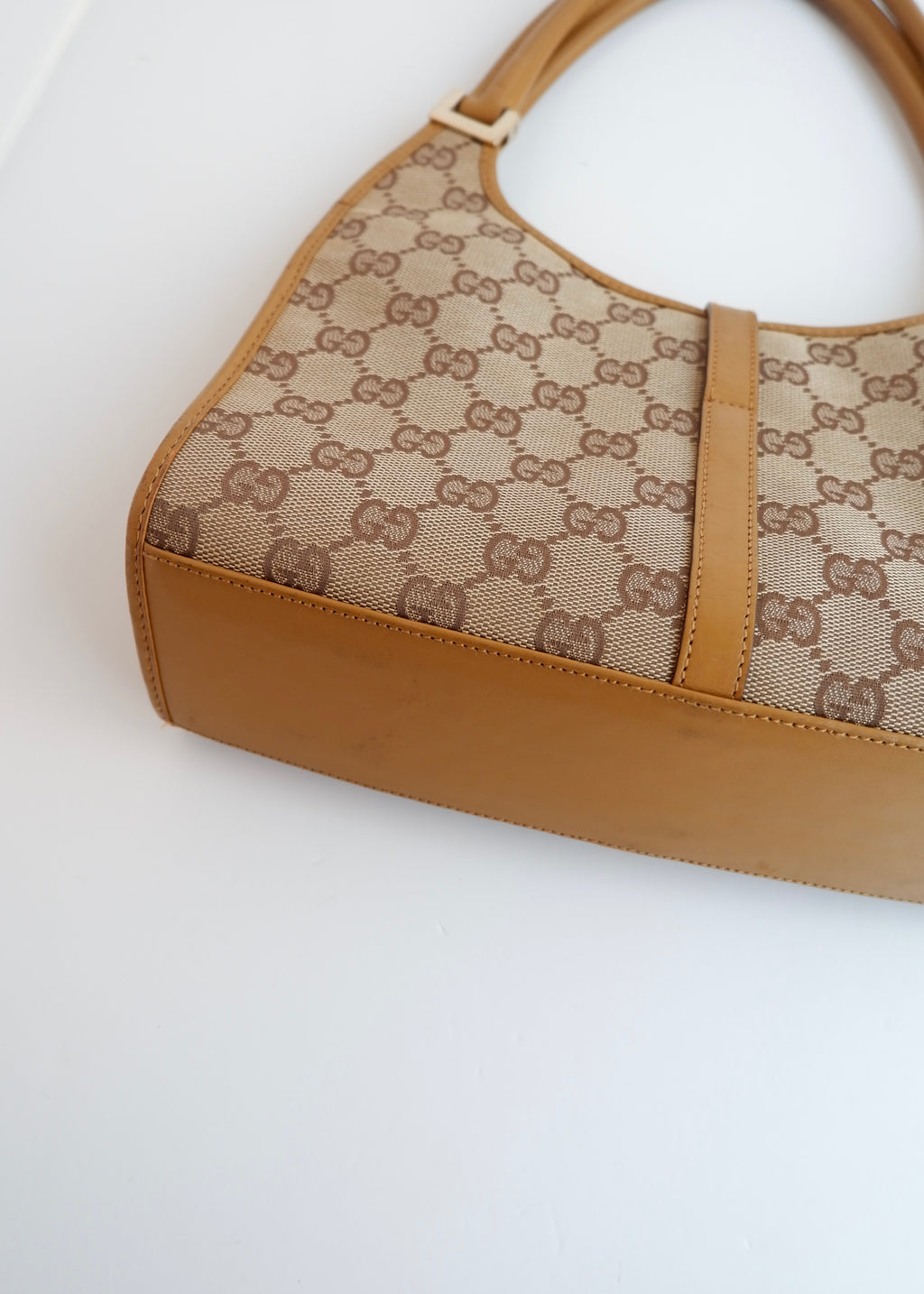 Authentic Preowned Gucci Tan GG Canvas Small Jackie Shoulder Bag