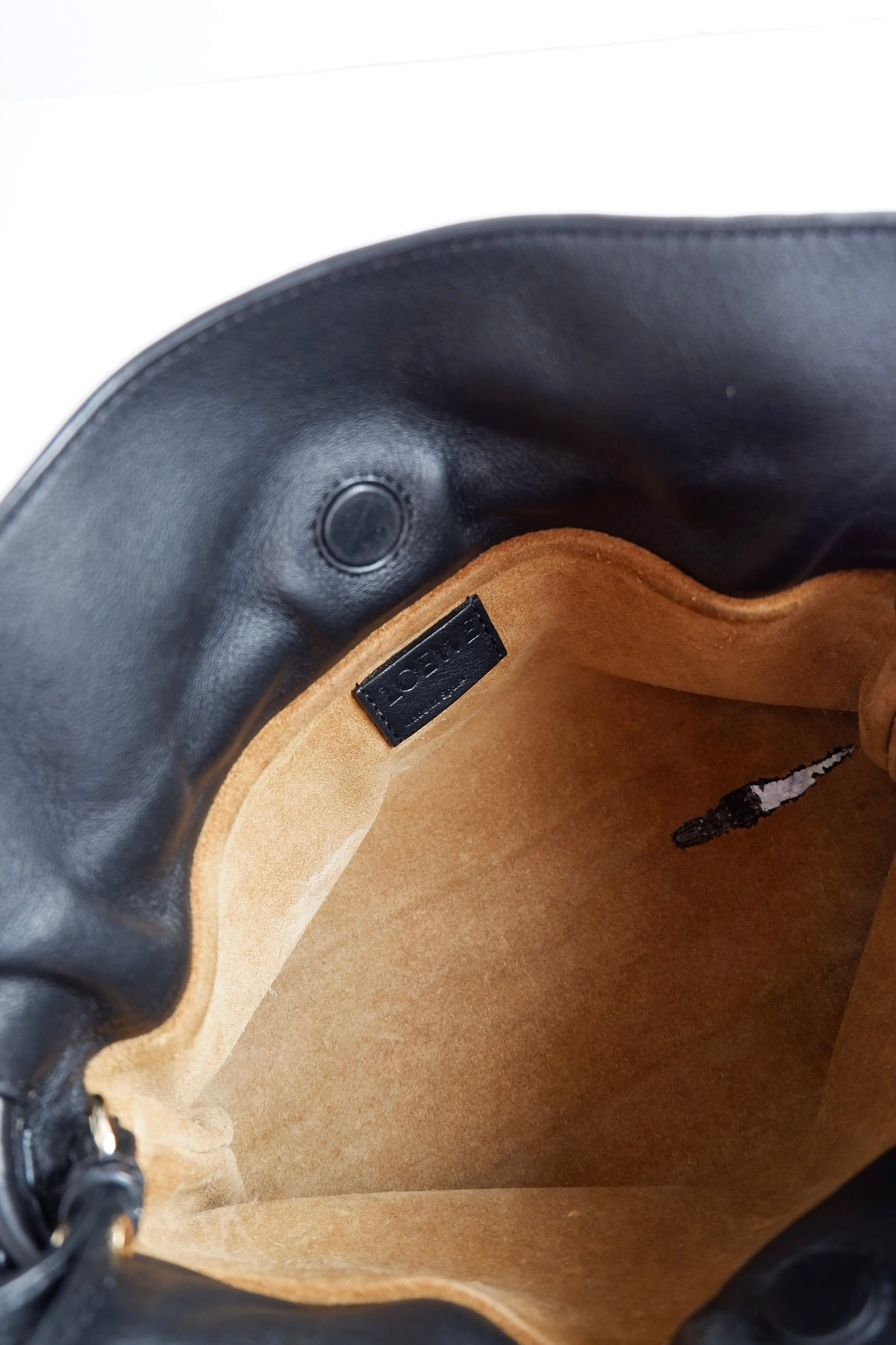 Pochette/sac bandoulière Loewe Flamenco Knot en cuir noir authentique d'occasion