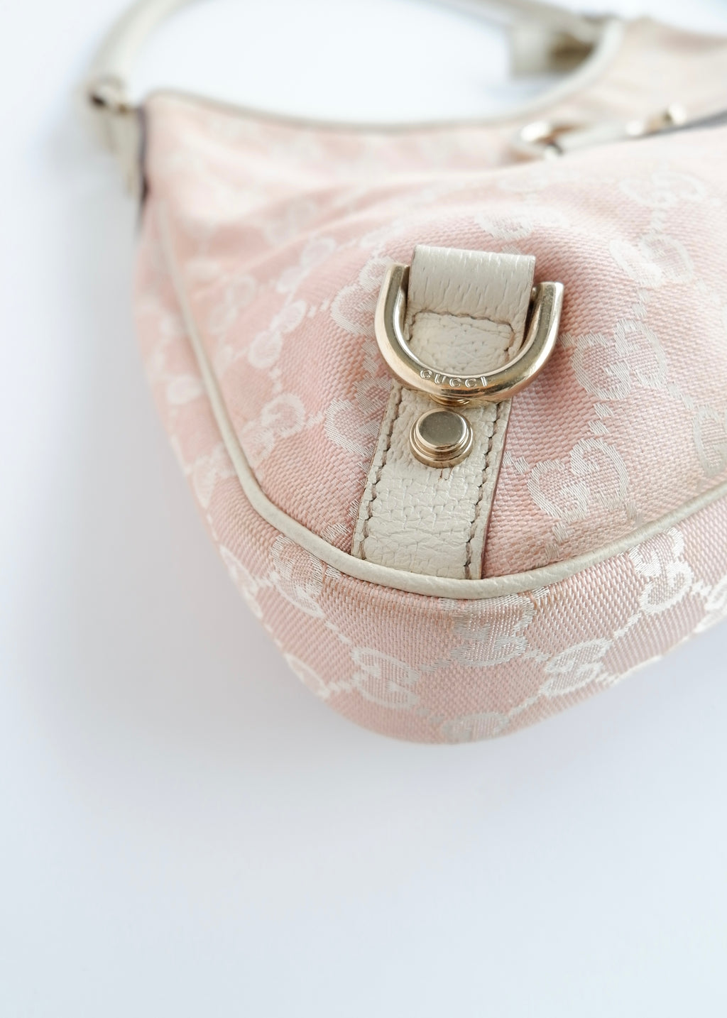 Authentic Preowned Gucci Pink/White GG Canvas Shoulder Bag