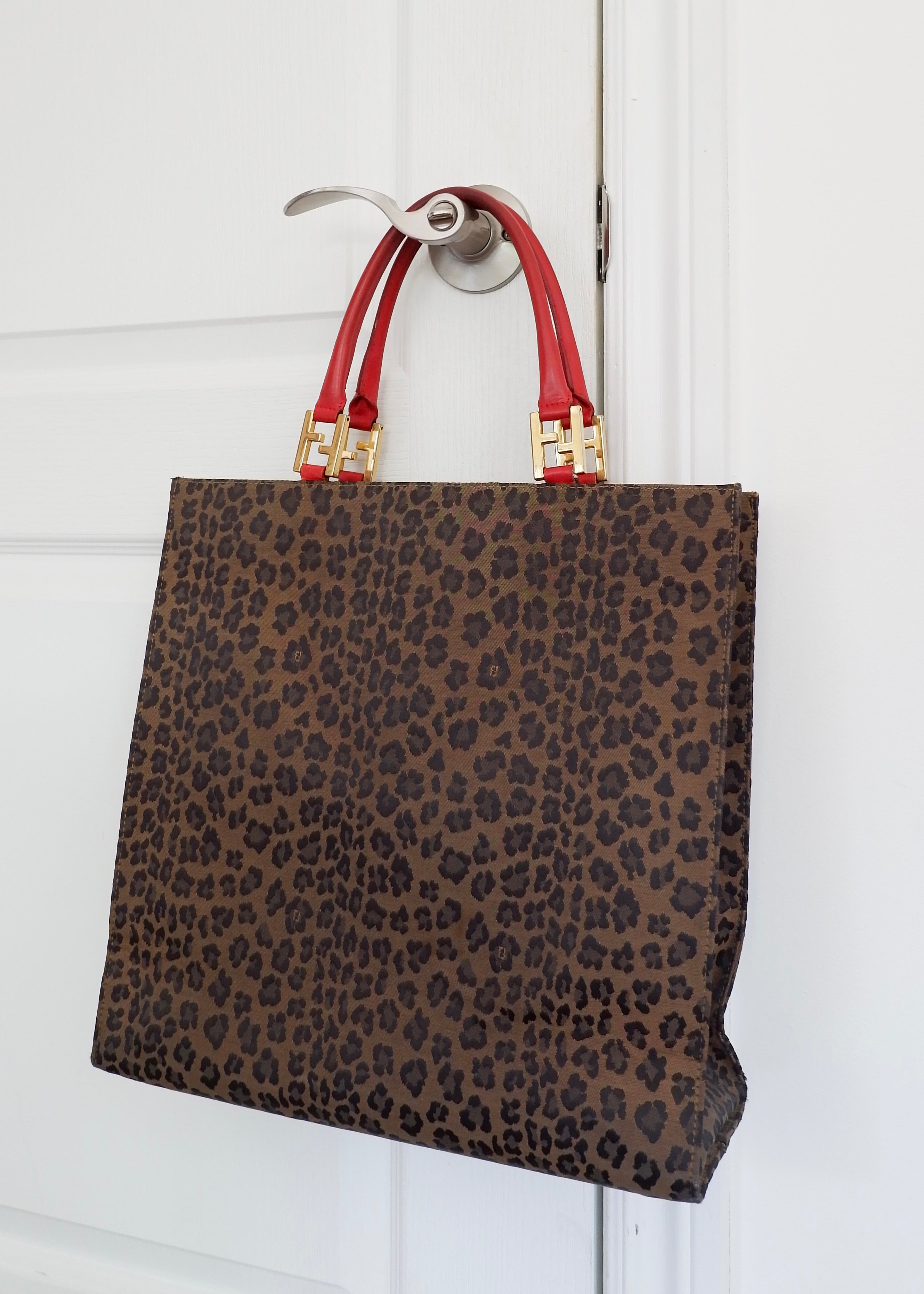 Sac cabas Fendi vintage authentique imprimé animalier