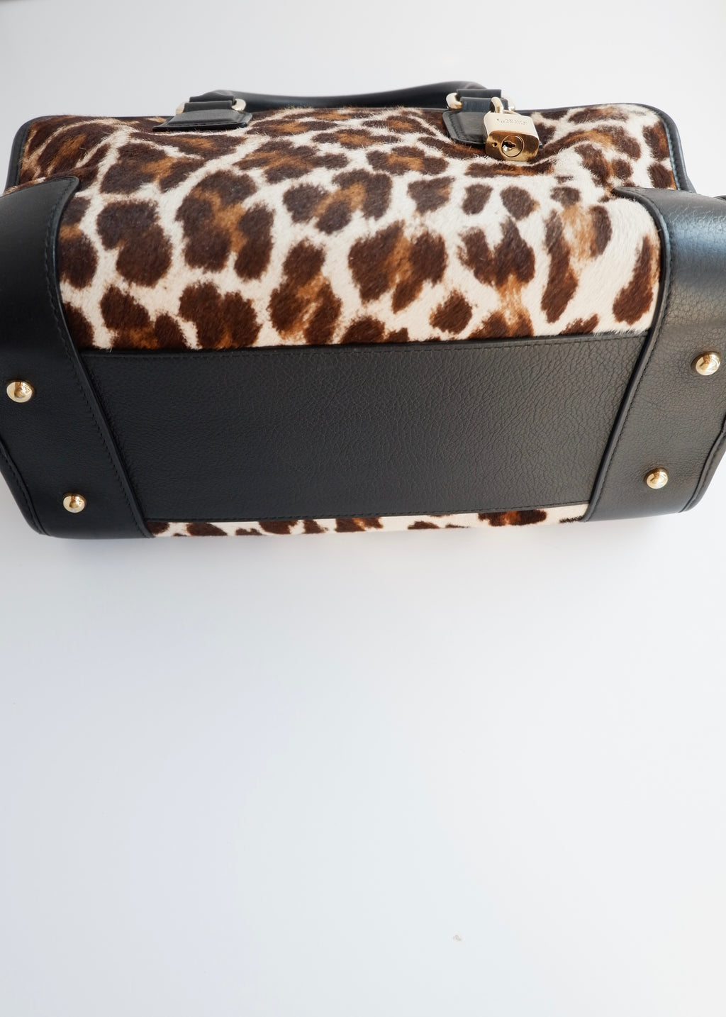 Sac Loewe Amazona authentique d'occasion en poulain noir/imprimé animal