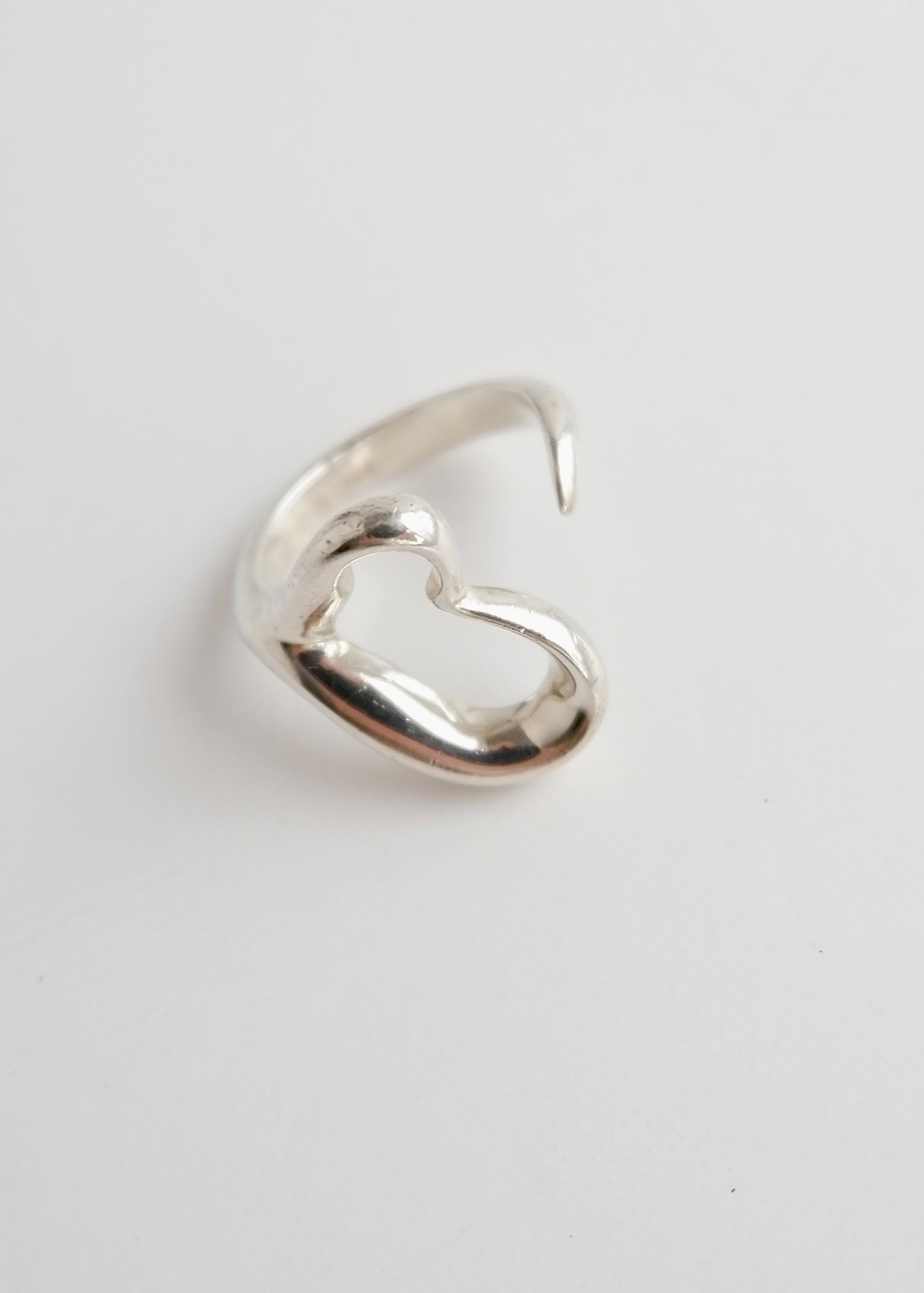 Authentic Preowned Tiffany &Co. Open Heart Silver Ring