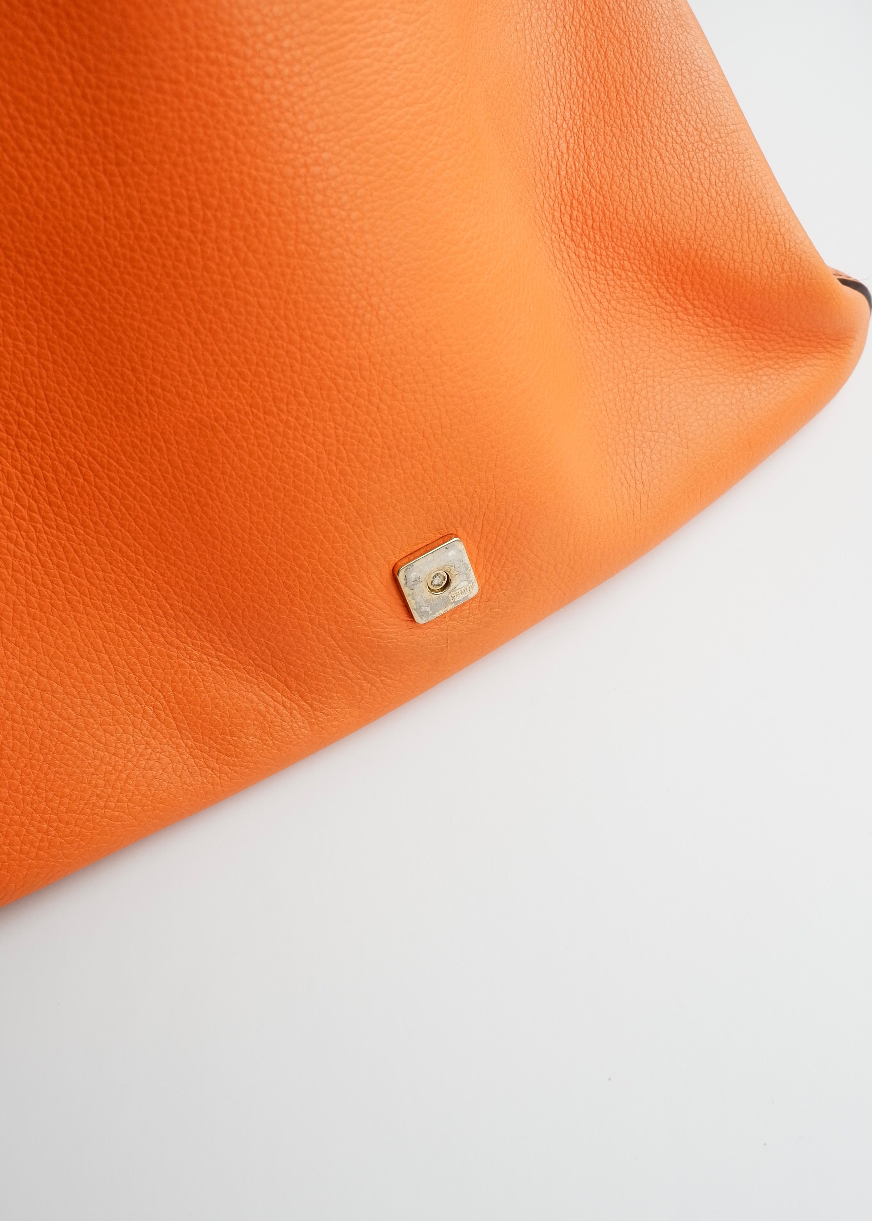 Authentic Preowned Fendi Orange Leather Mamma Baguette