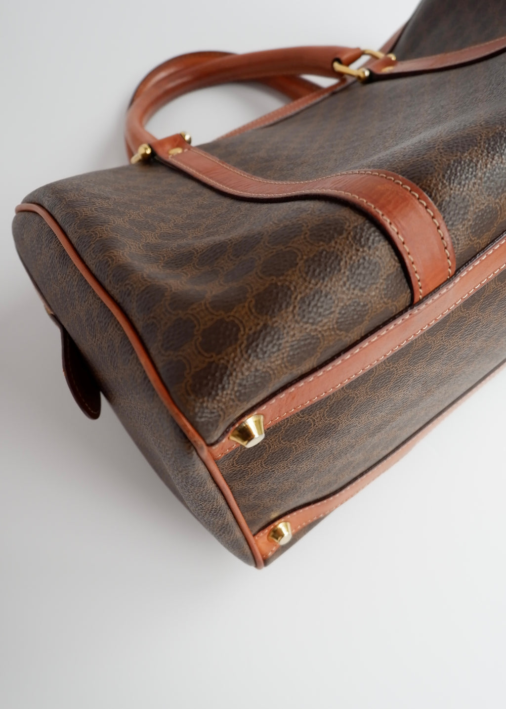 Authentic Preowned Vintage Celine Brown Macadam Boston Bag
