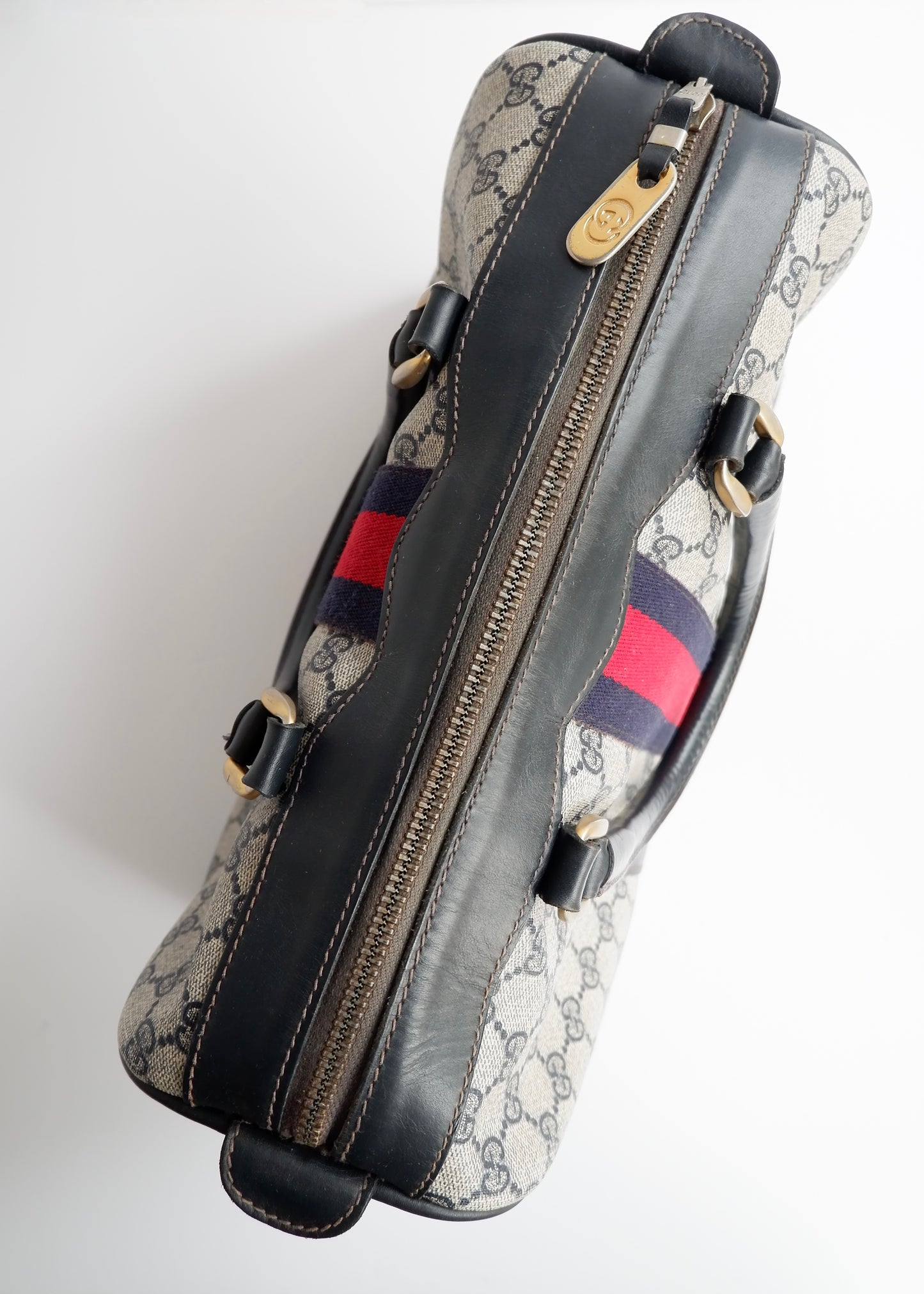 Authentic Preowned Vintage Gucci Navy Boston Bag