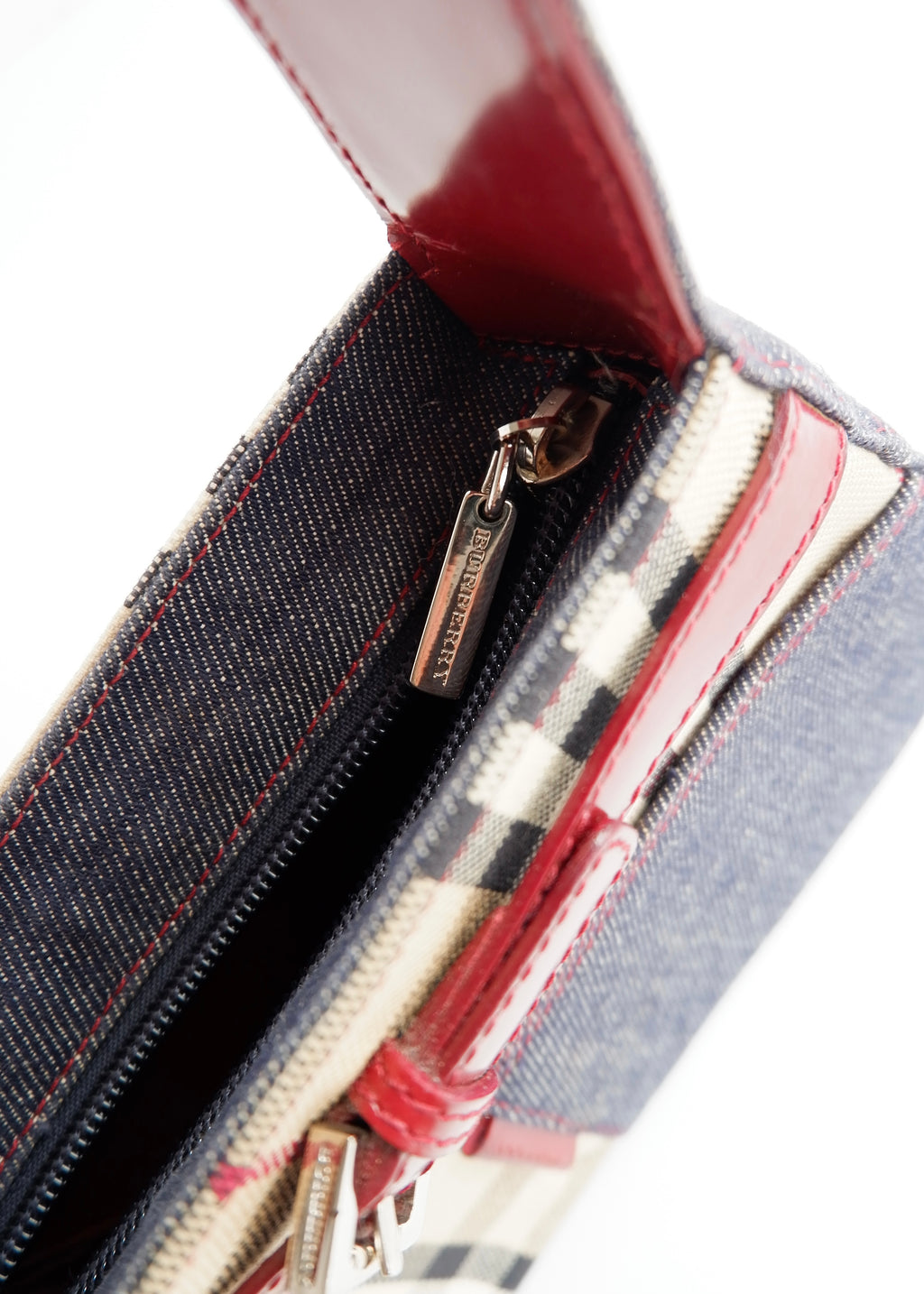 Sac porté épaule Burberry Novacheck/Denim vintage authentique d'occasion