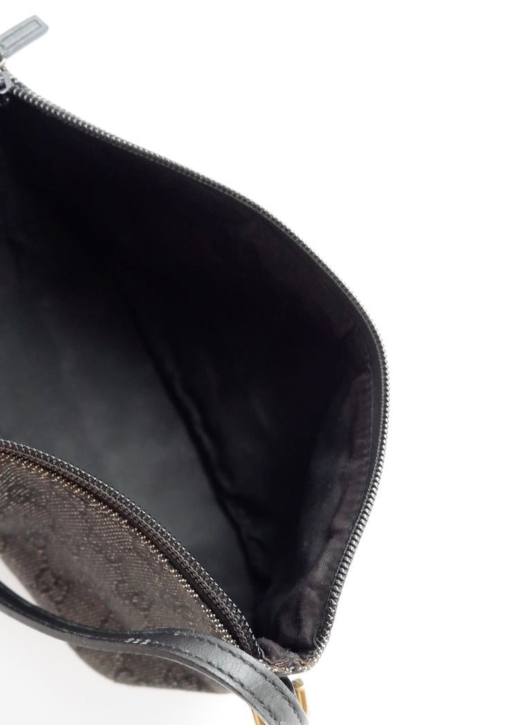 Authentic Preowned Gucci Black GG Canvas Boat Pochette