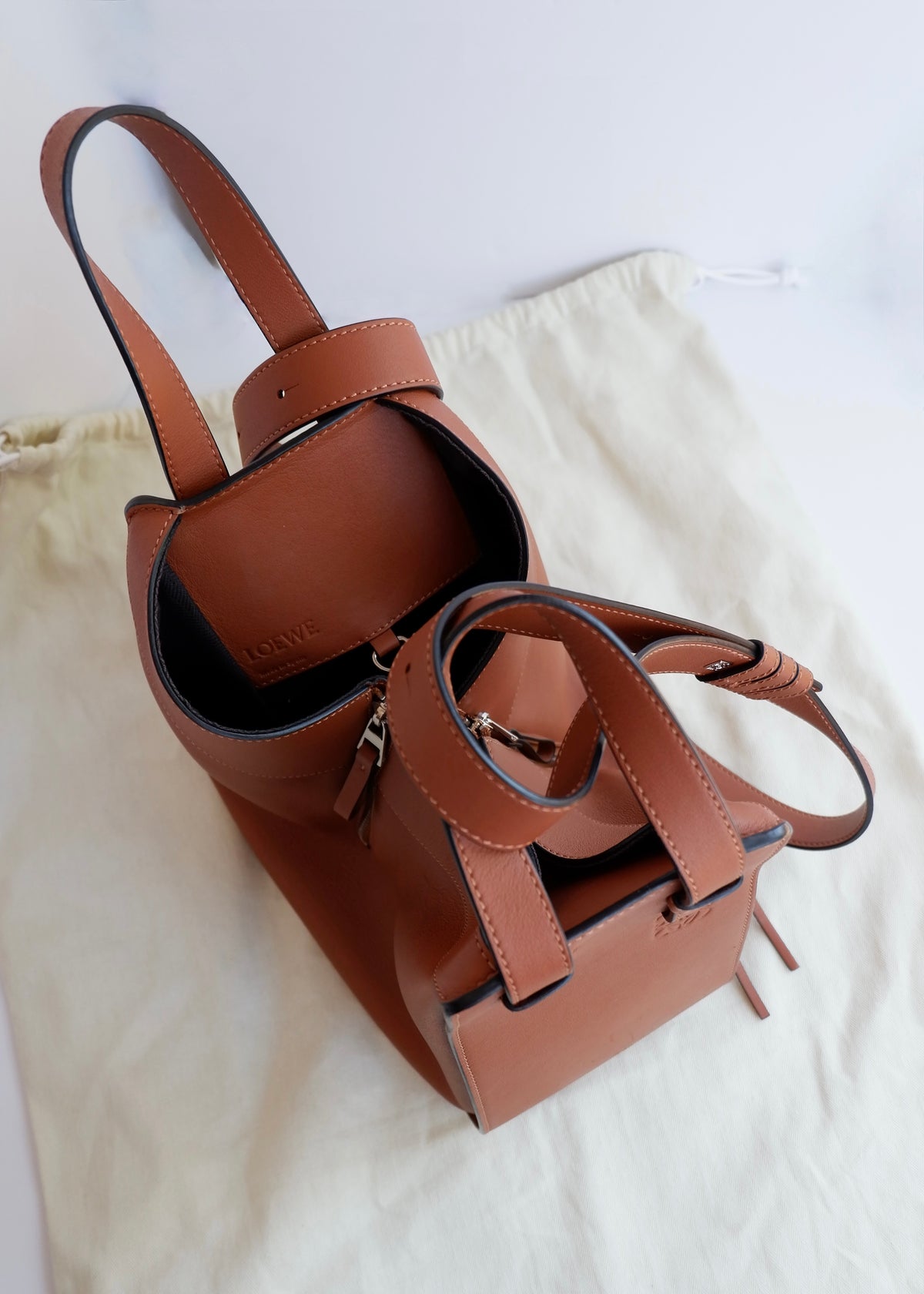Preowned Loewe Brown Leather Hammock Bag