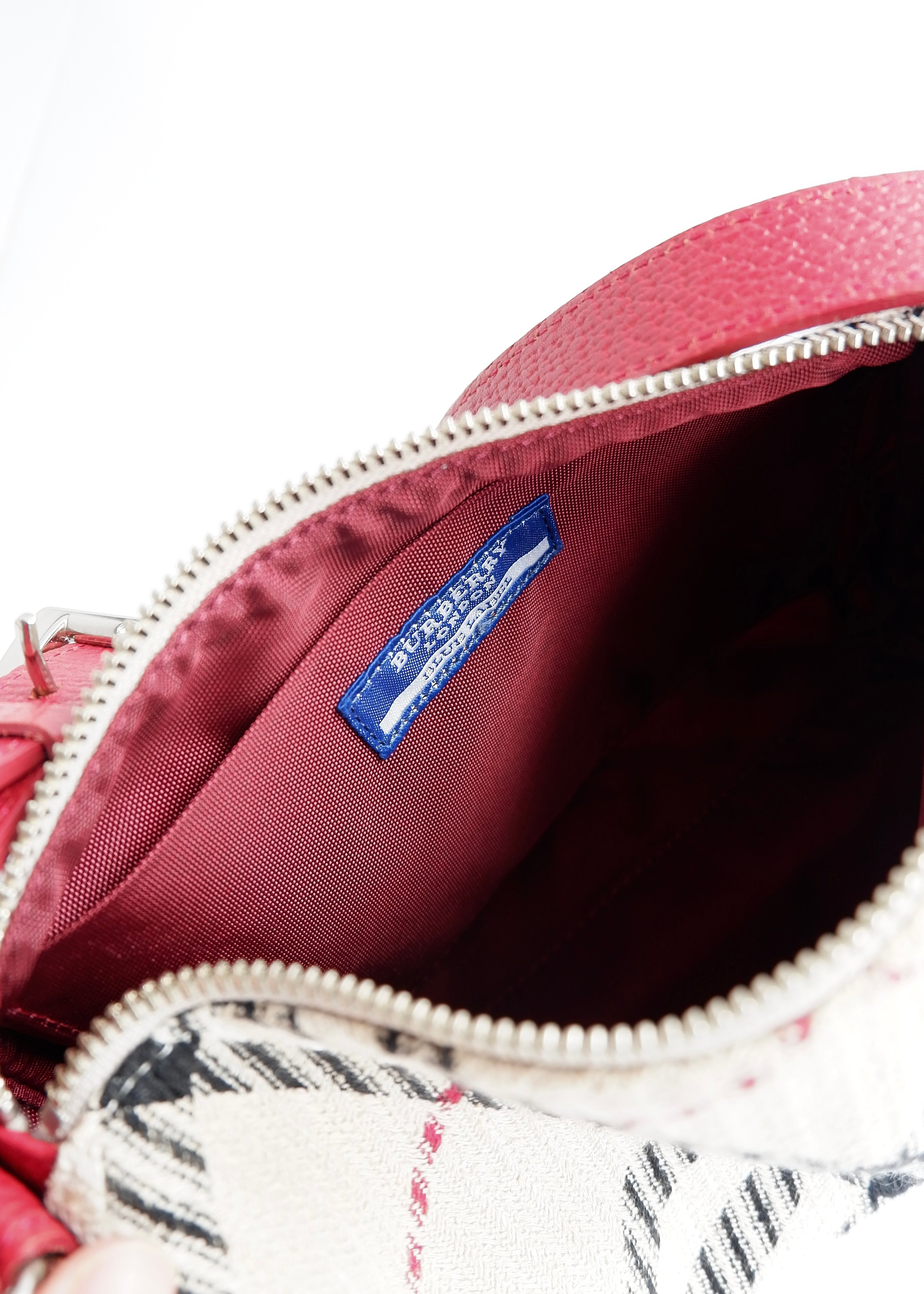 Authentic Preowned Burberry Red Novacheck Shoulder Bag