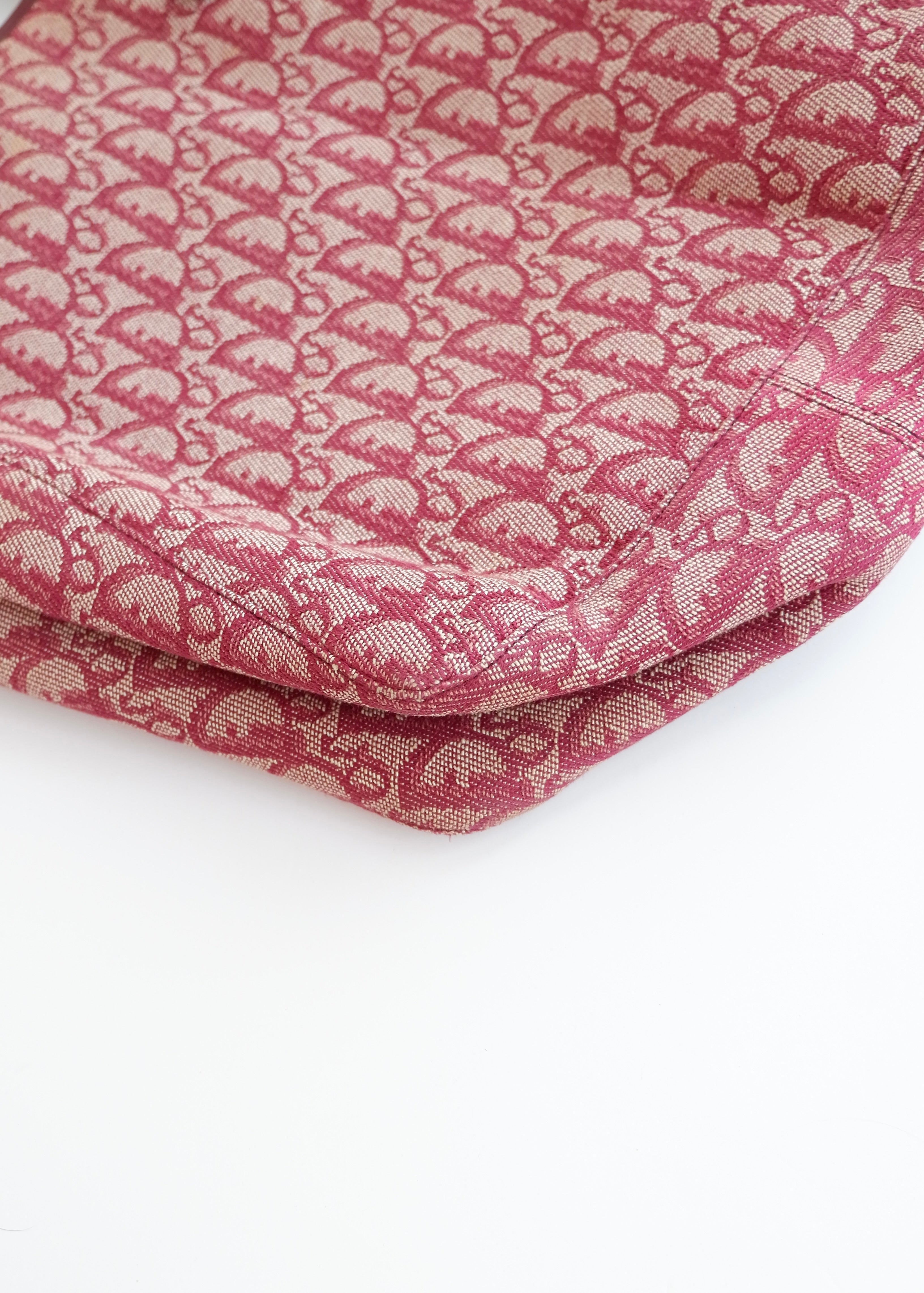 Sac fourre-tout Dior Oblique en toile rouge d'occasion authentique