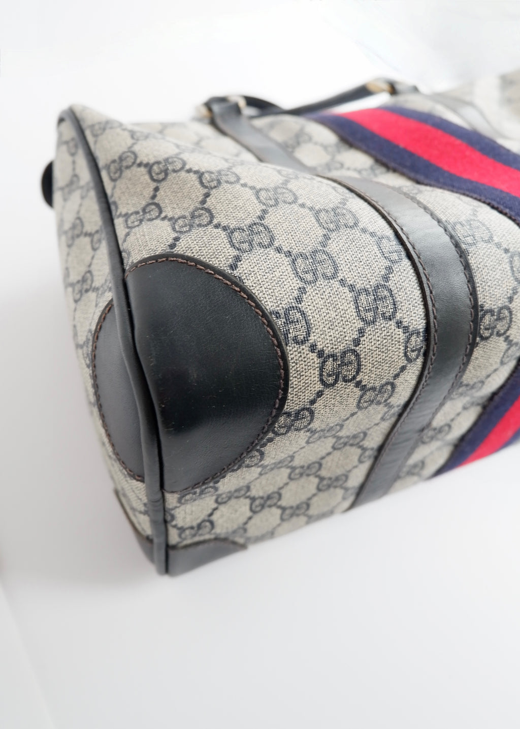 Authentic Preowned Vintage Gucci Navy Boston Bag