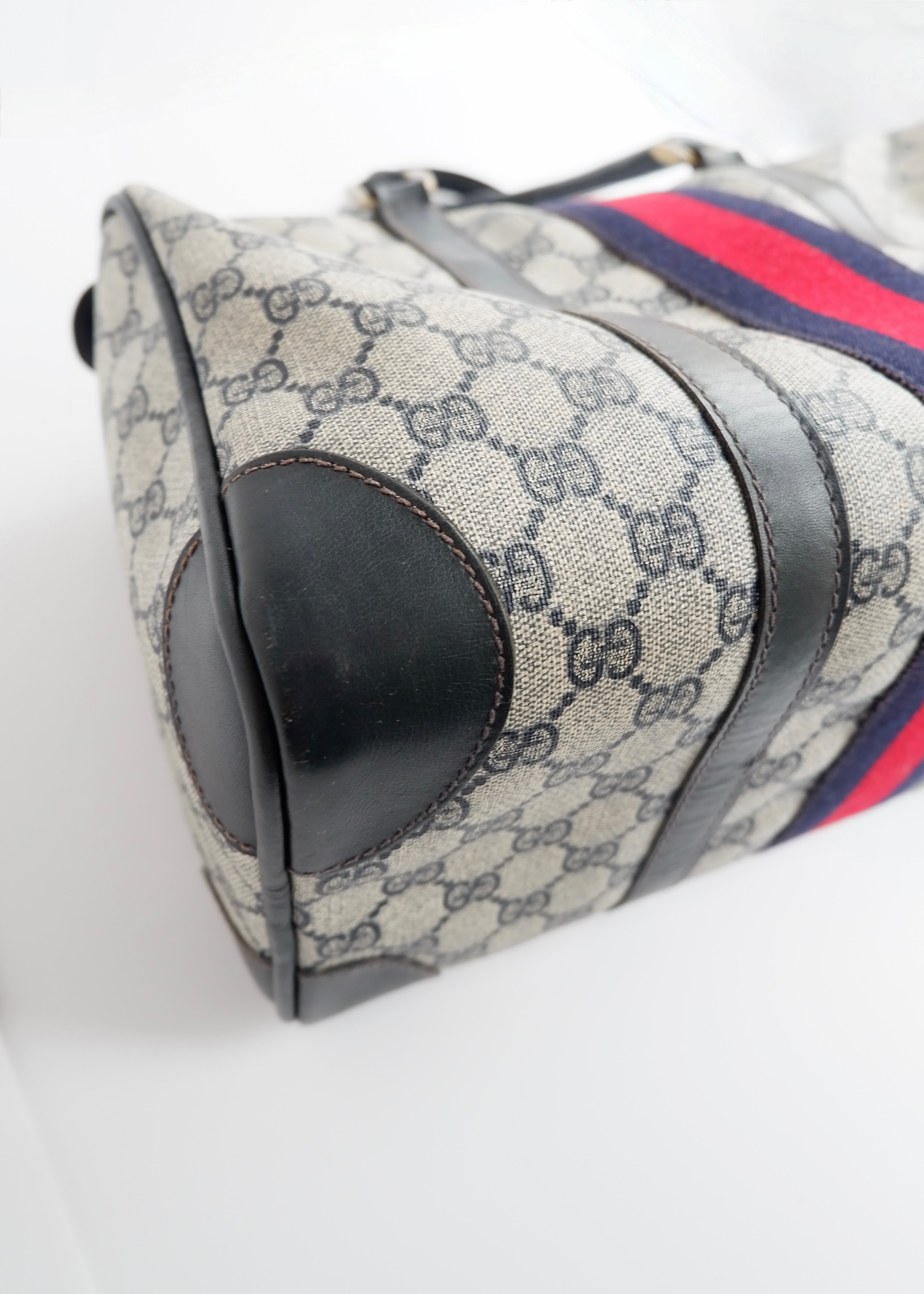 Authentic Preowned Vintage Gucci Navy Boston Bag