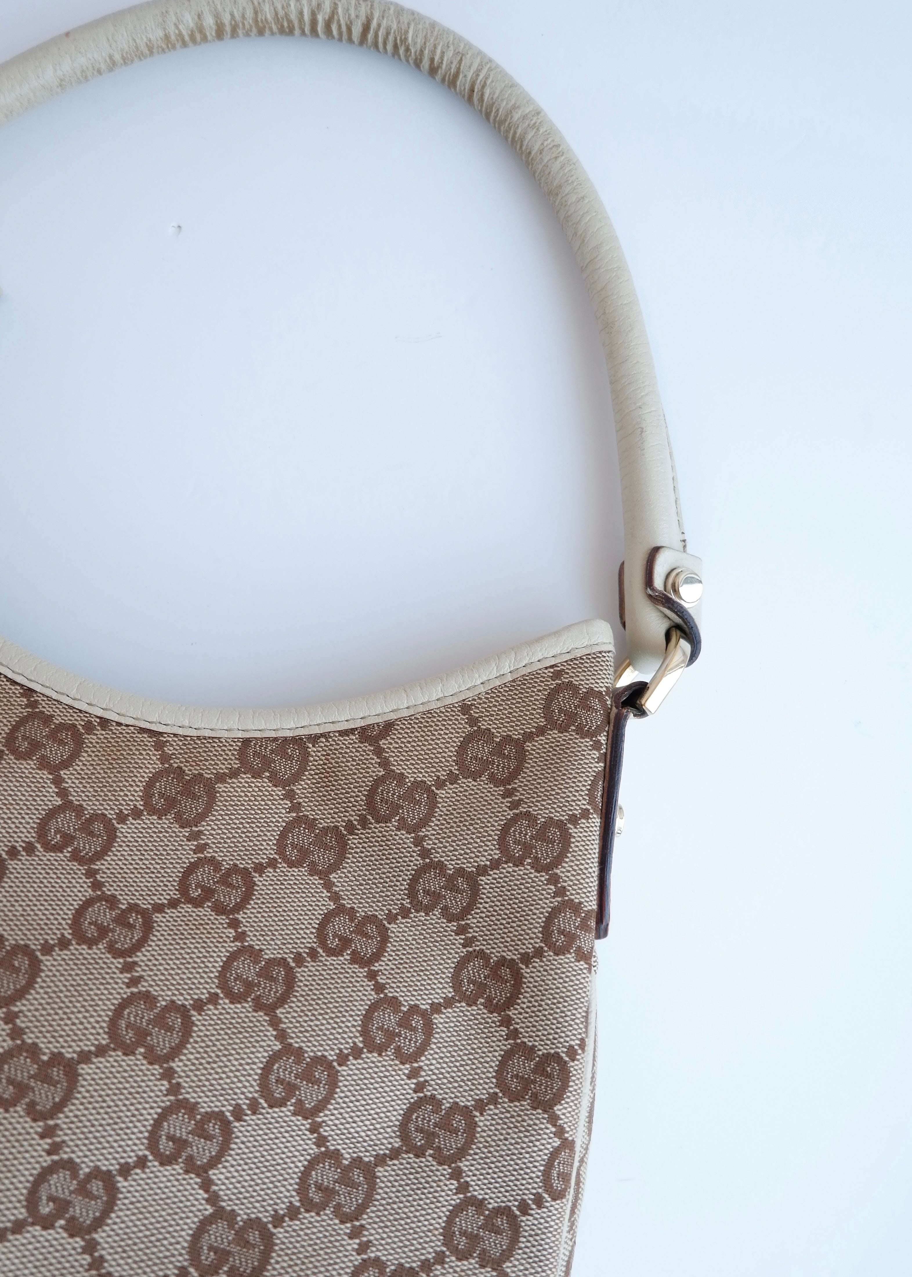 Authentic Preowned Gucci White GG Canvas Shoulder Bag