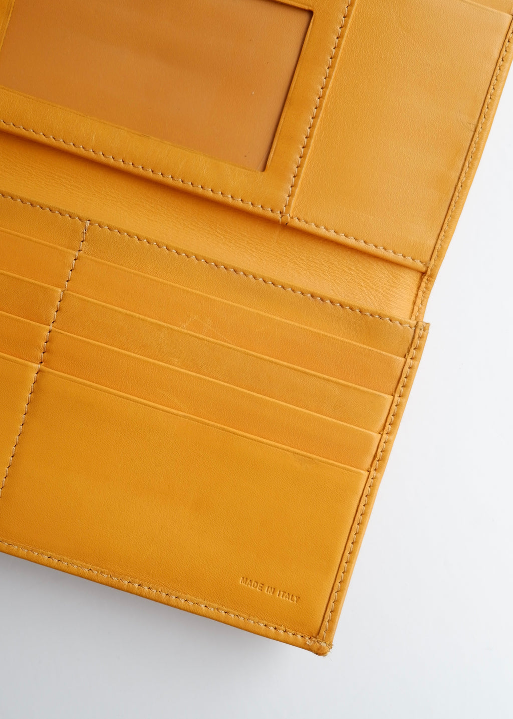 Preowned Vintage Fendi Yellow Leather Animal Print Canvas Long Wallet