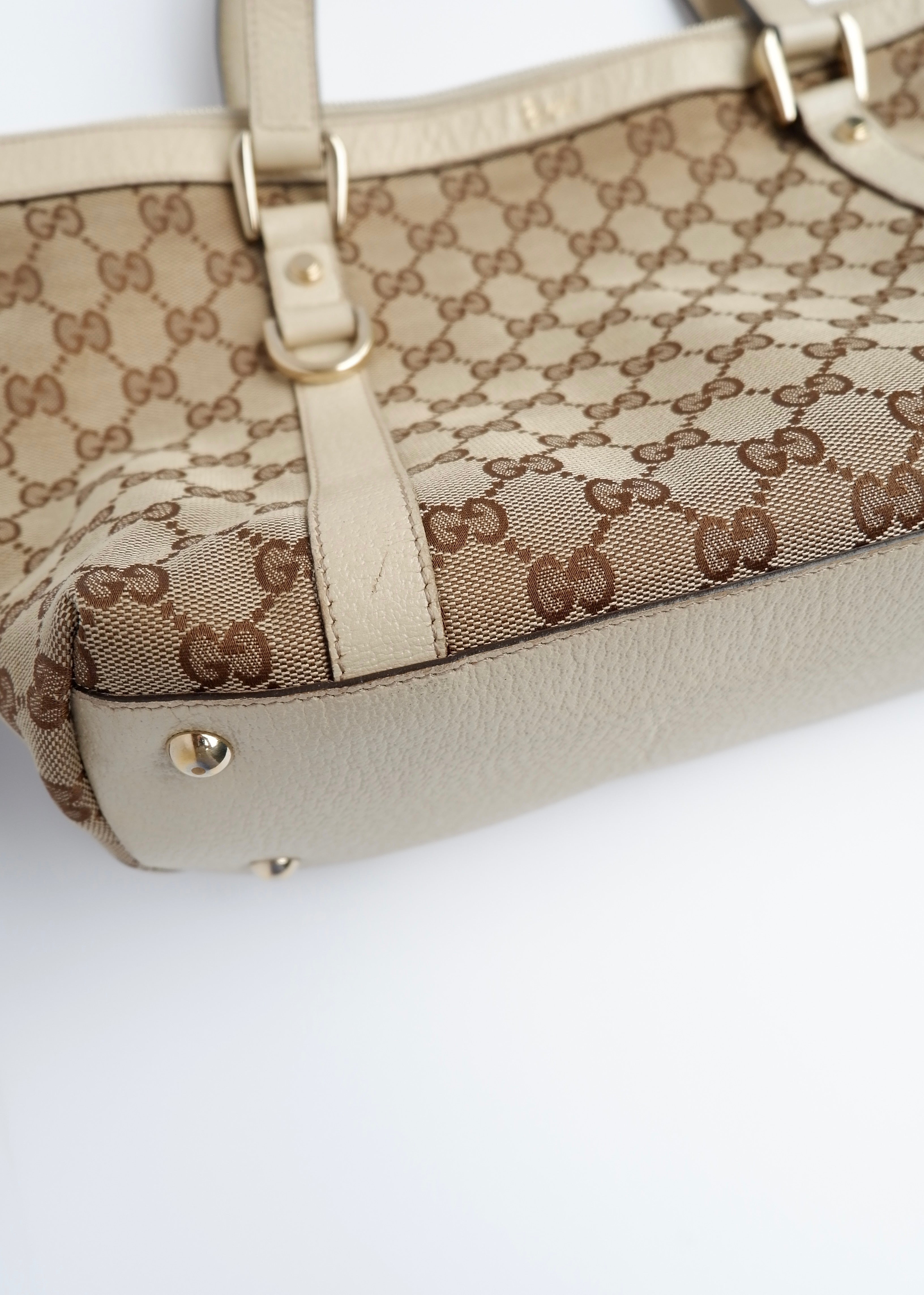 Authentic Preowned Gucci White GG Canvas Shoulder Bag