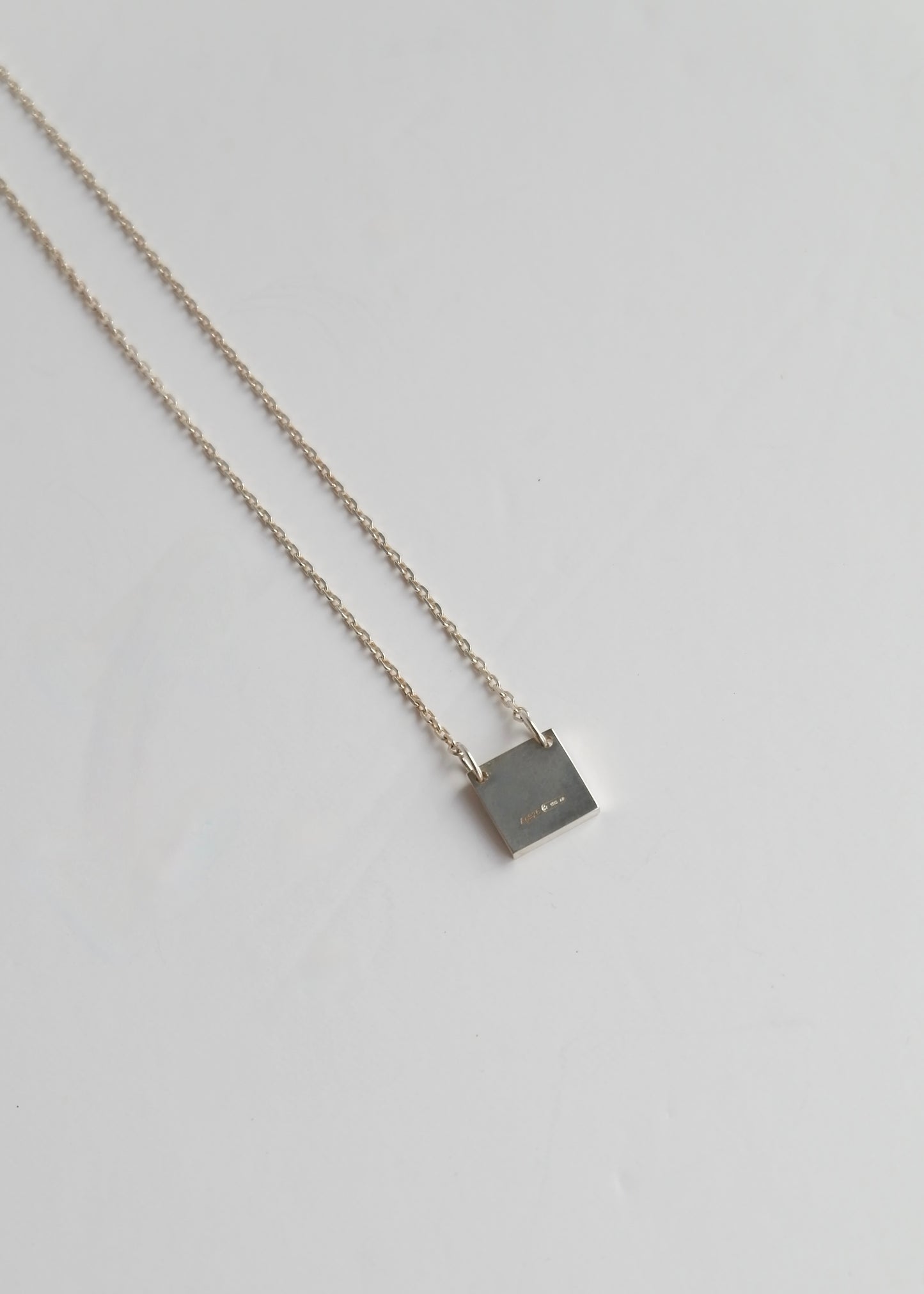 Authentic Preowned Gucci Silver Square Pendant Necklace