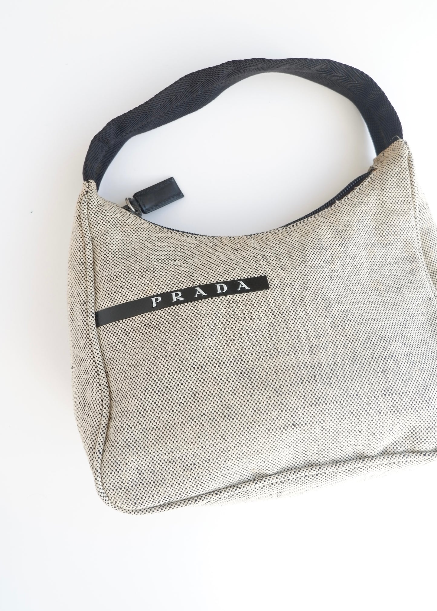 Authentic Preowned Prada Grey Canvas Shoulder Bag