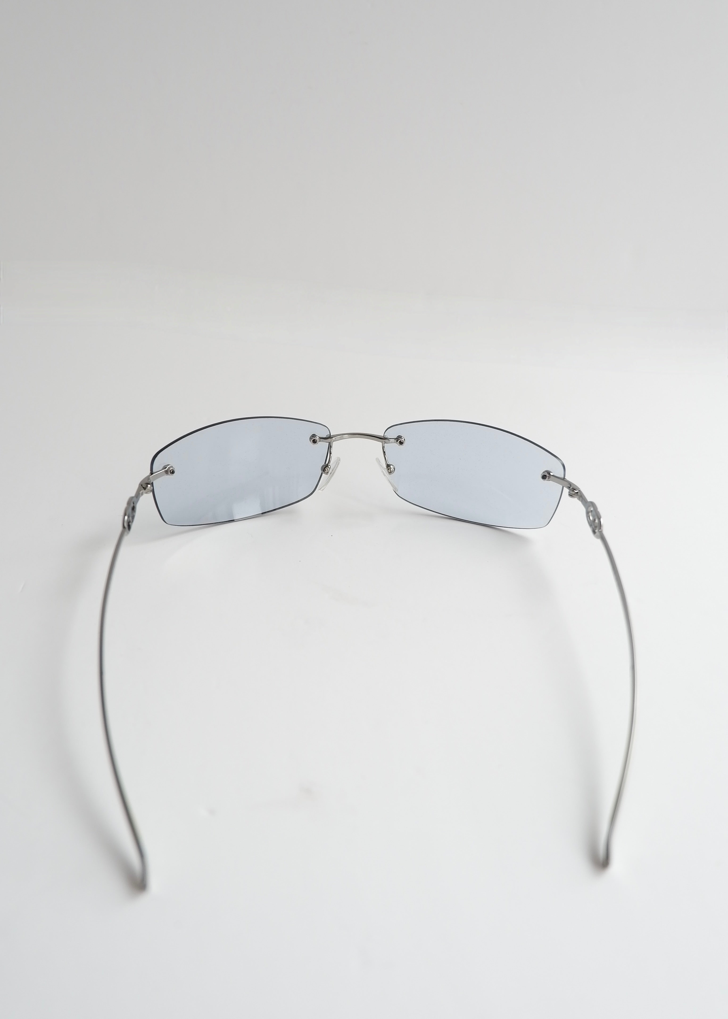 Authentic Preowned Vintage Gucci Light Blue Clear Lense Sunglases
