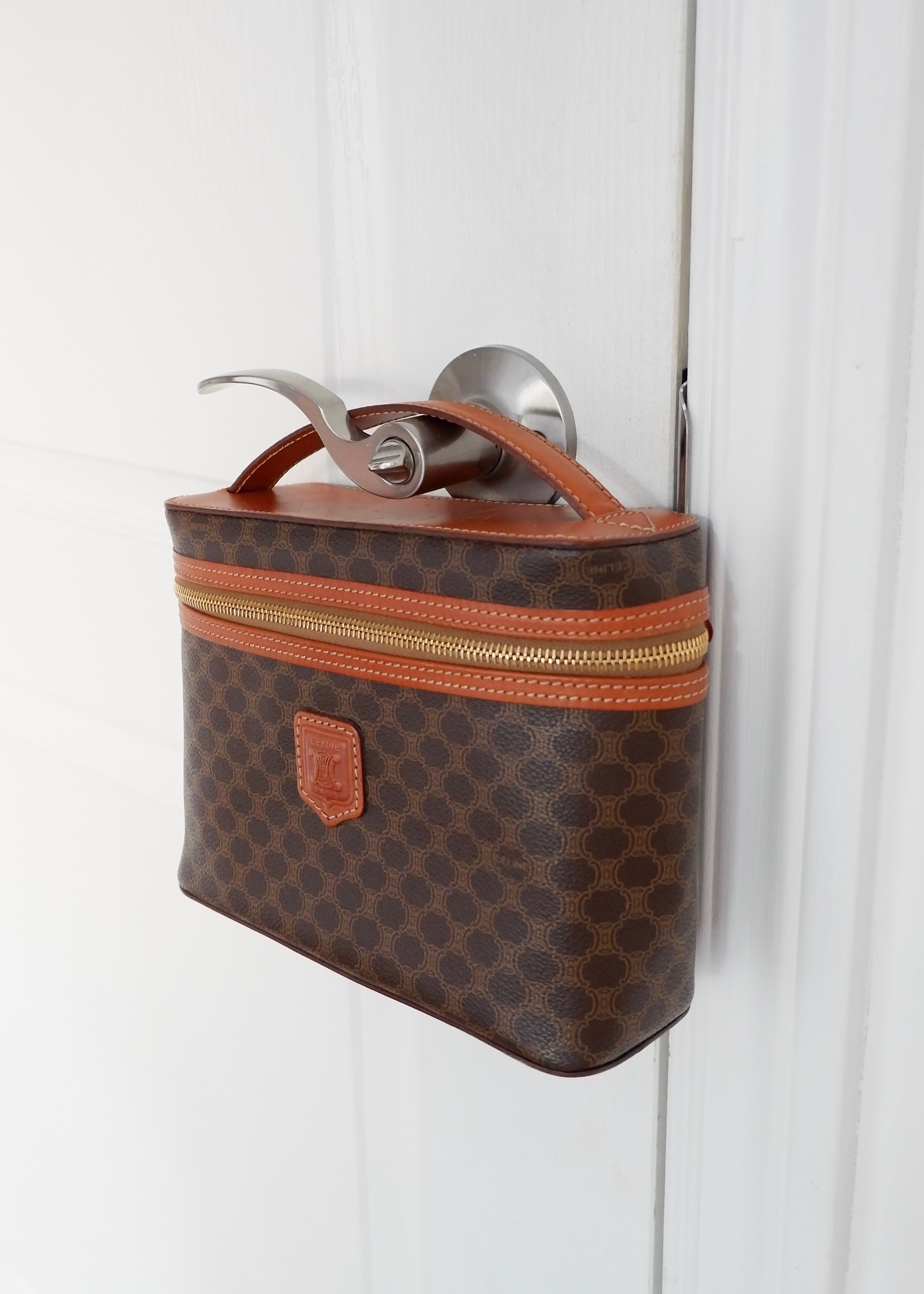 Authentique Pochette Vintage Celine Macadam à Poignée Supérieure