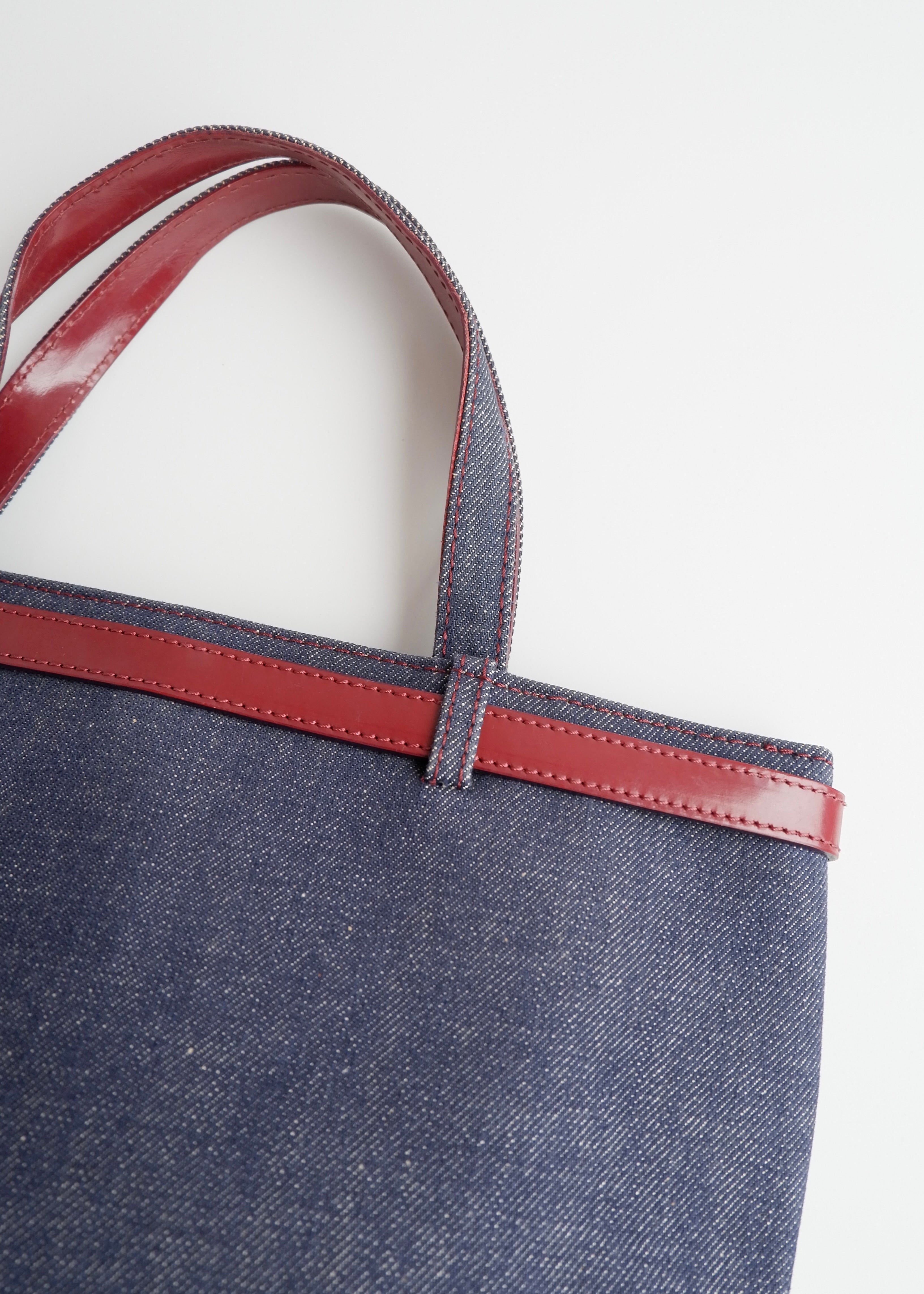 Authentic Preowned Vintage Burberry Novacheck Denim Pocket Tote