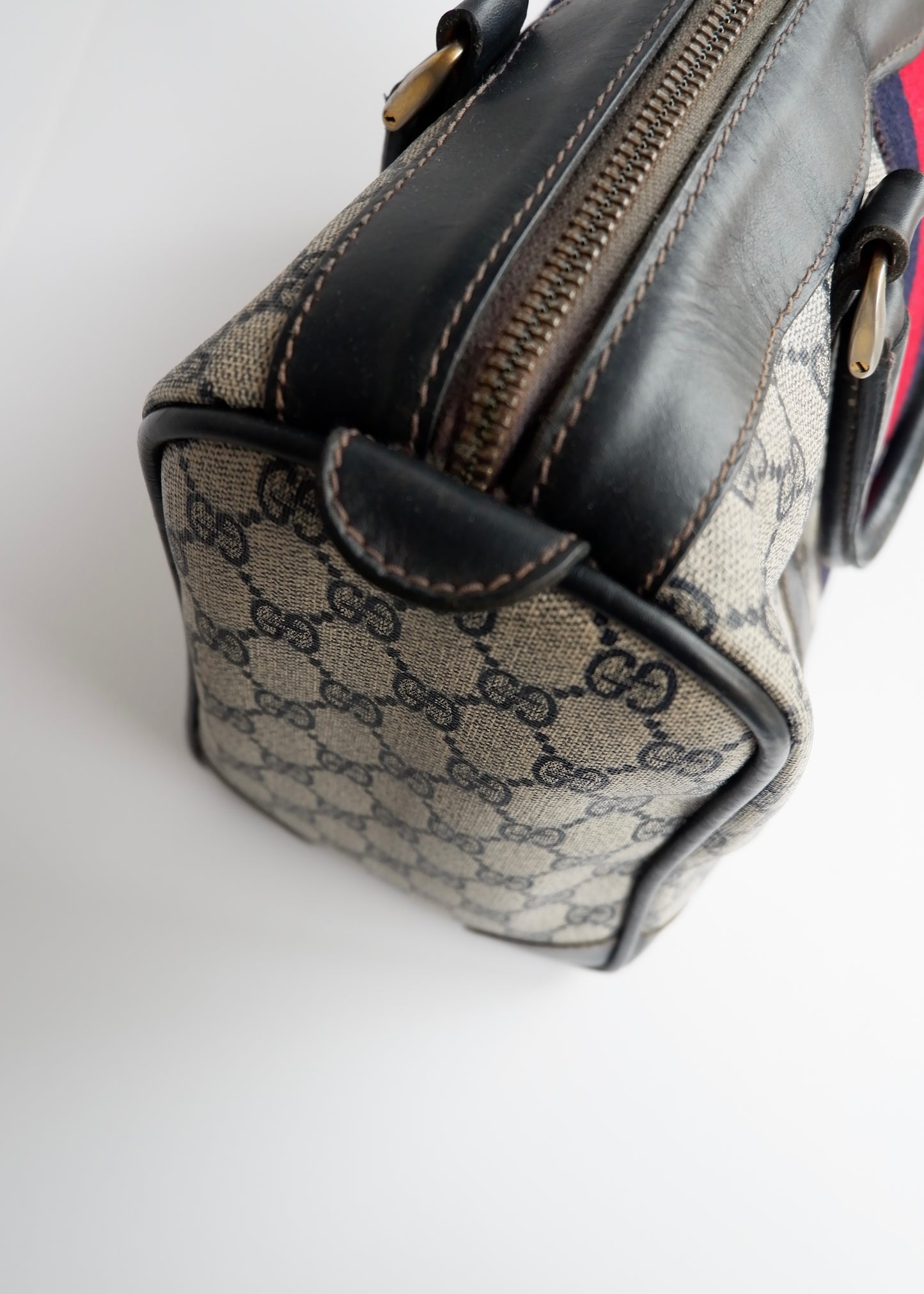 Authentic Preowned Vintage Gucci Navy Boston Bag