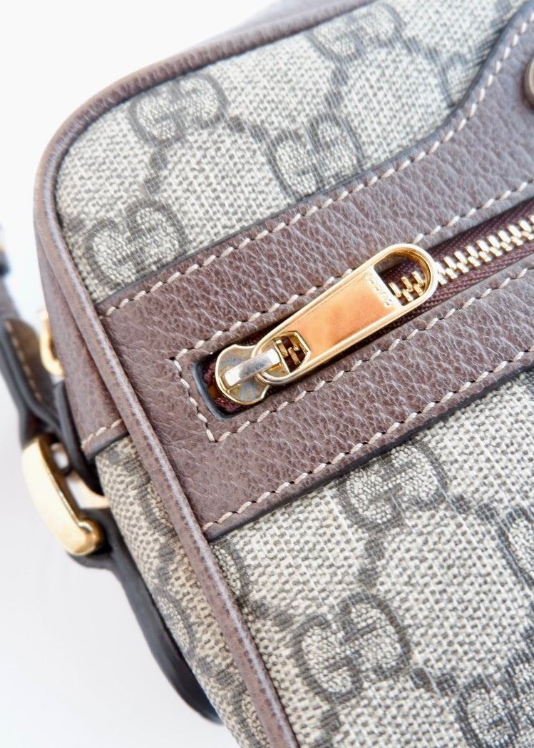 Authentique Sac bandoulière mini Ophidia Gucci en toile GG marron d'occasion