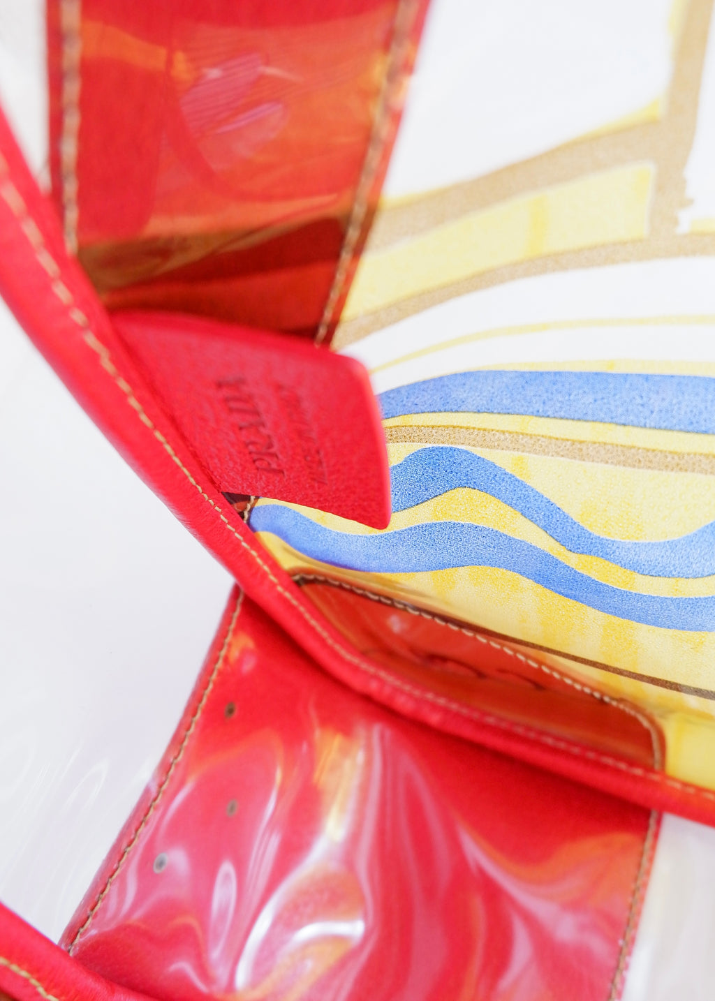 Preowned Prada Red Canvas/ PVC Summer Pattern Tote Bag