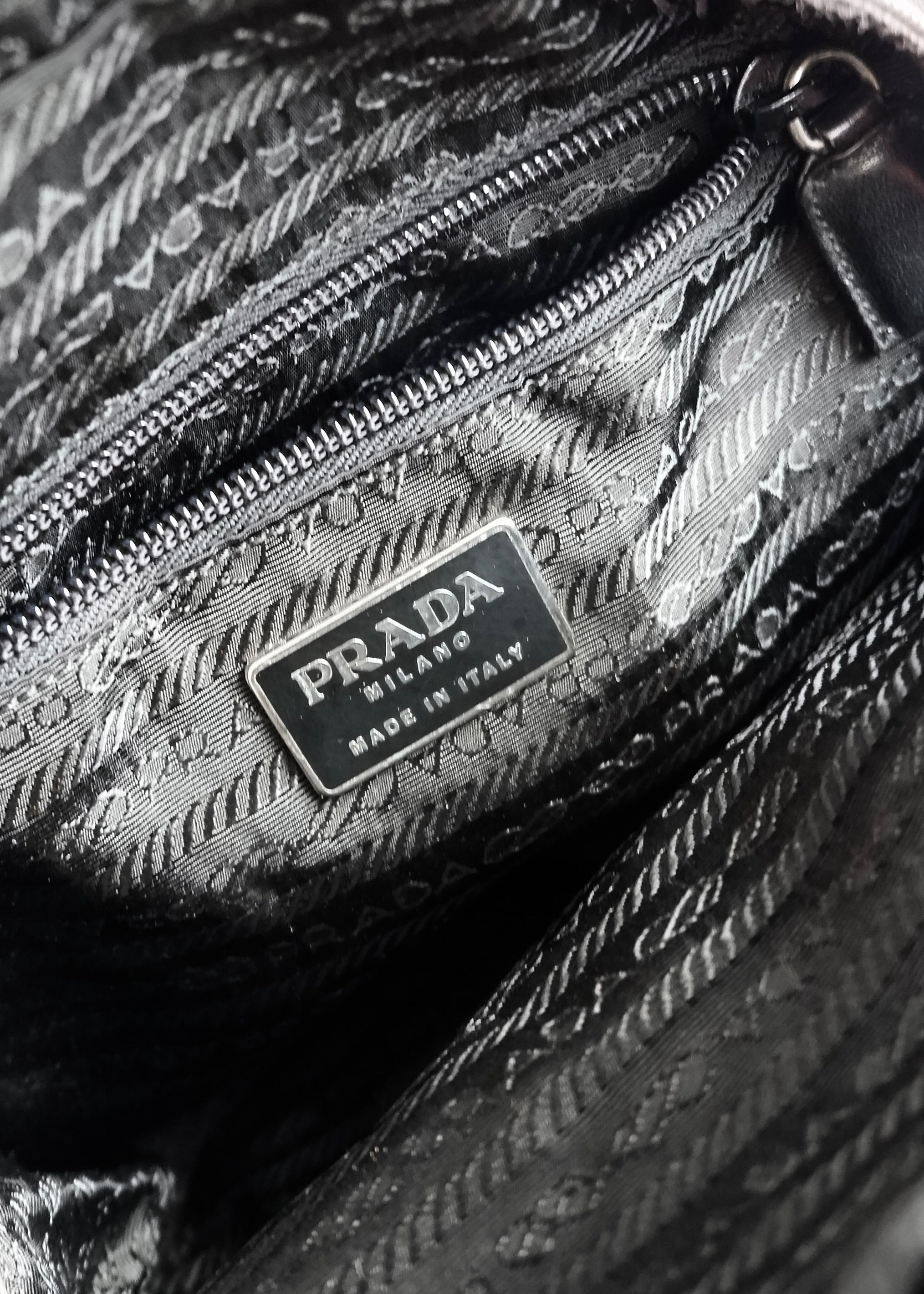 Authentic Preowned Prada Brown Nylon Leather Handle Handbag