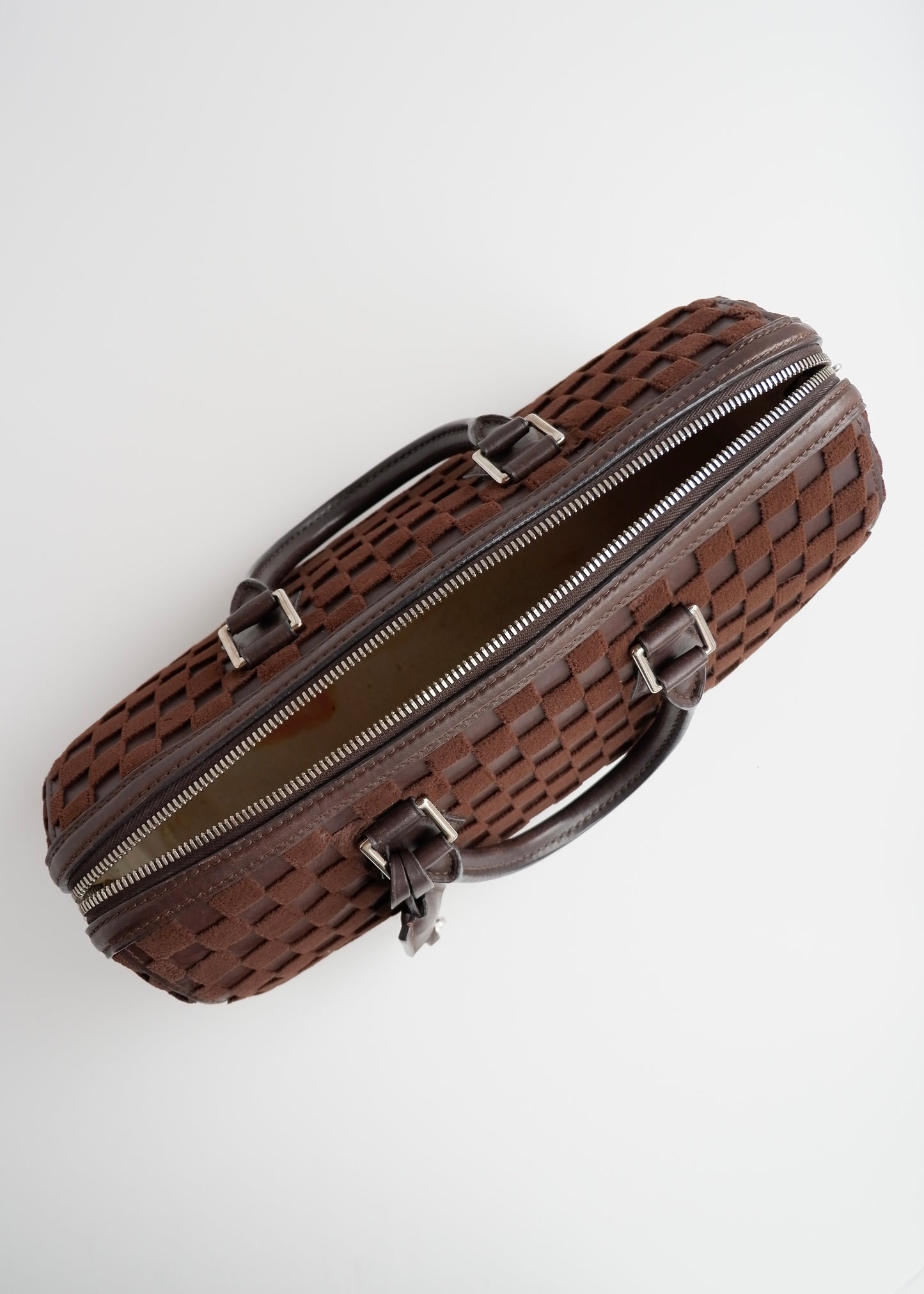 Authentic Preowned Louis Vuitton Damier Cubic Speedy East West Leather Brown Special Edition (Spring 2013) Hand Bag