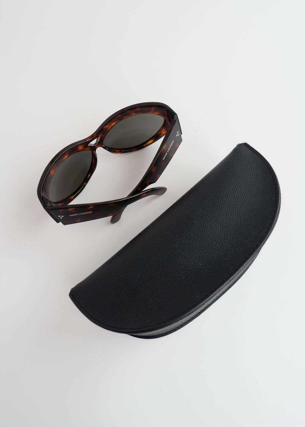 Authentic Preowned Saint Laurent Brown Tortoise Cat Eye Sungasses