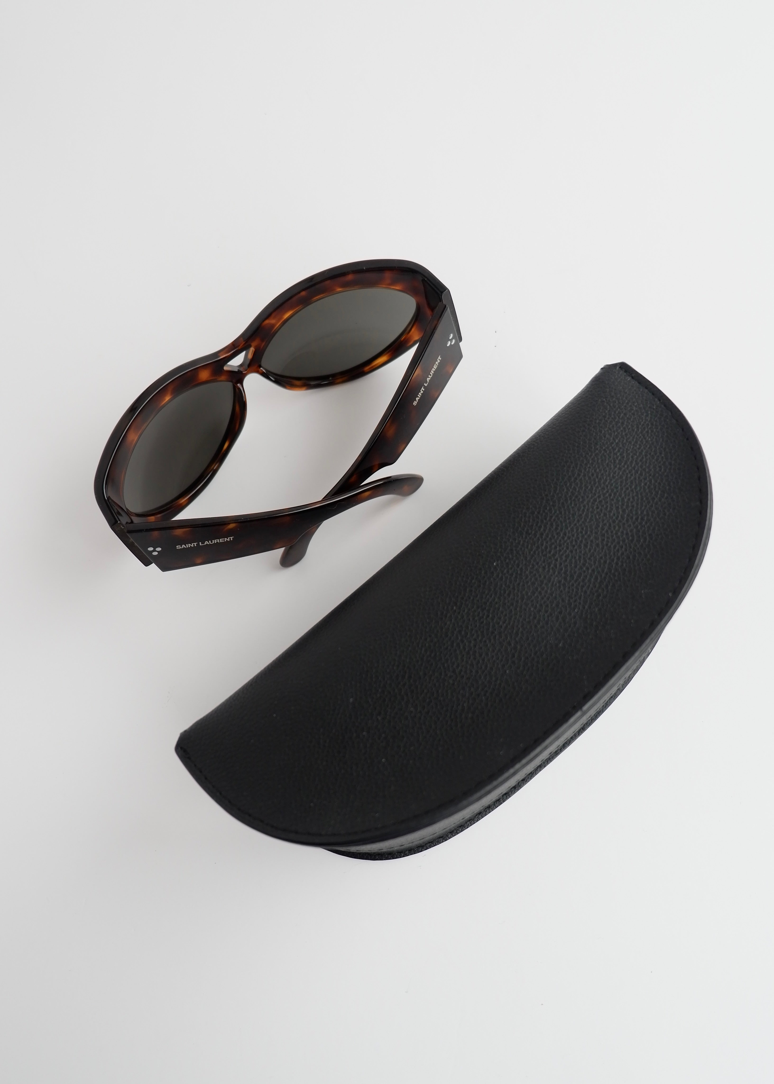 Authentic Preowned Saint Laurent Brown Tortoise Cat Eye Sungasses